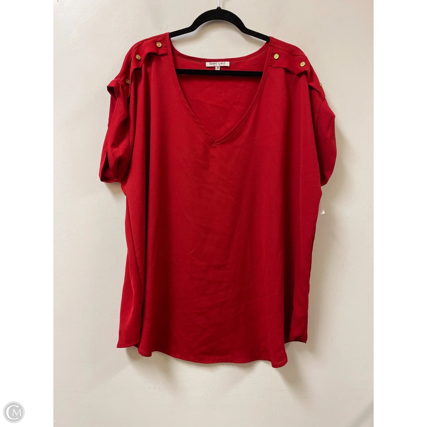 Top Short Sleeve By Clothes Mentor In Red, Size: 3x