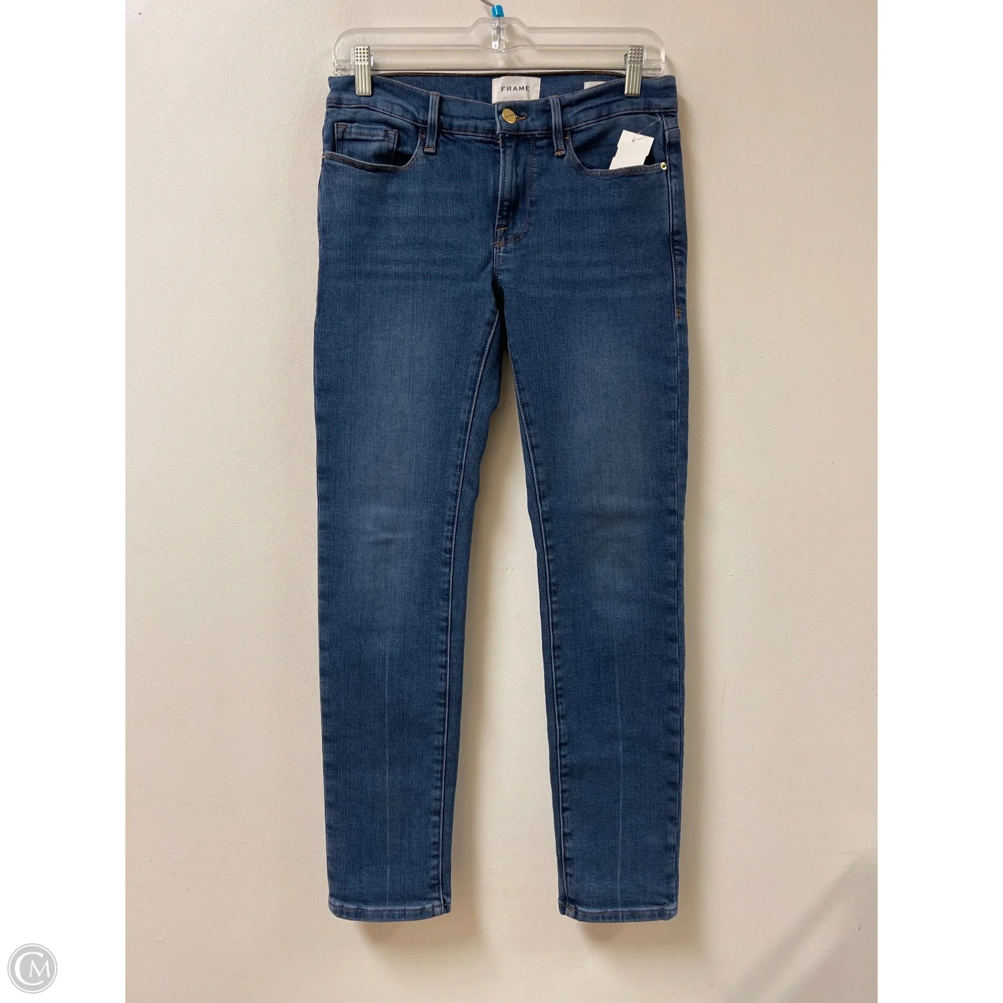 Jeans Skinny By Frame In Blue Denim, Size: 2