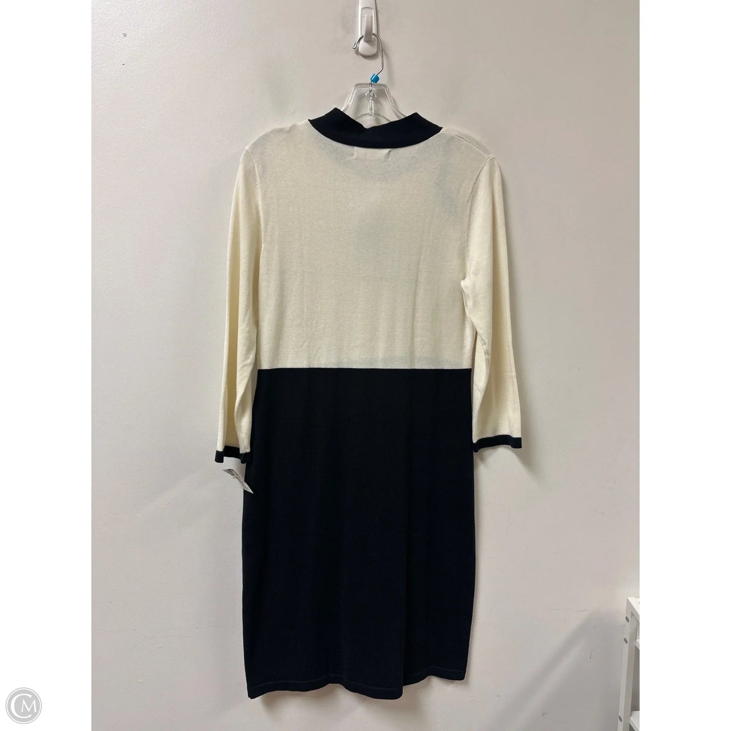 Dress Casual Midi By Nine West In Blue & Cream, Size: M
