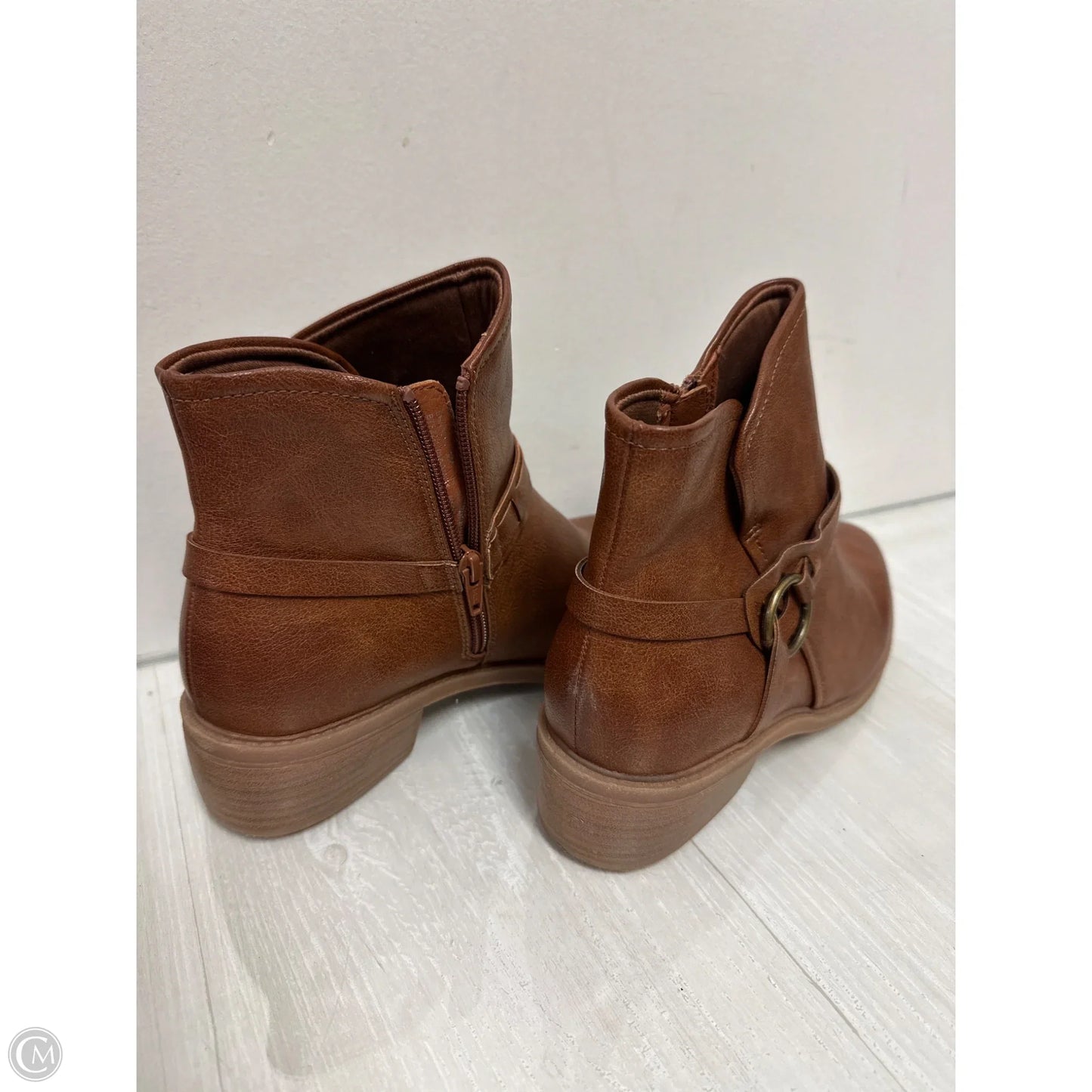 Boots Ankle Heels By Clothes Mentor In Brown, Size: 9
