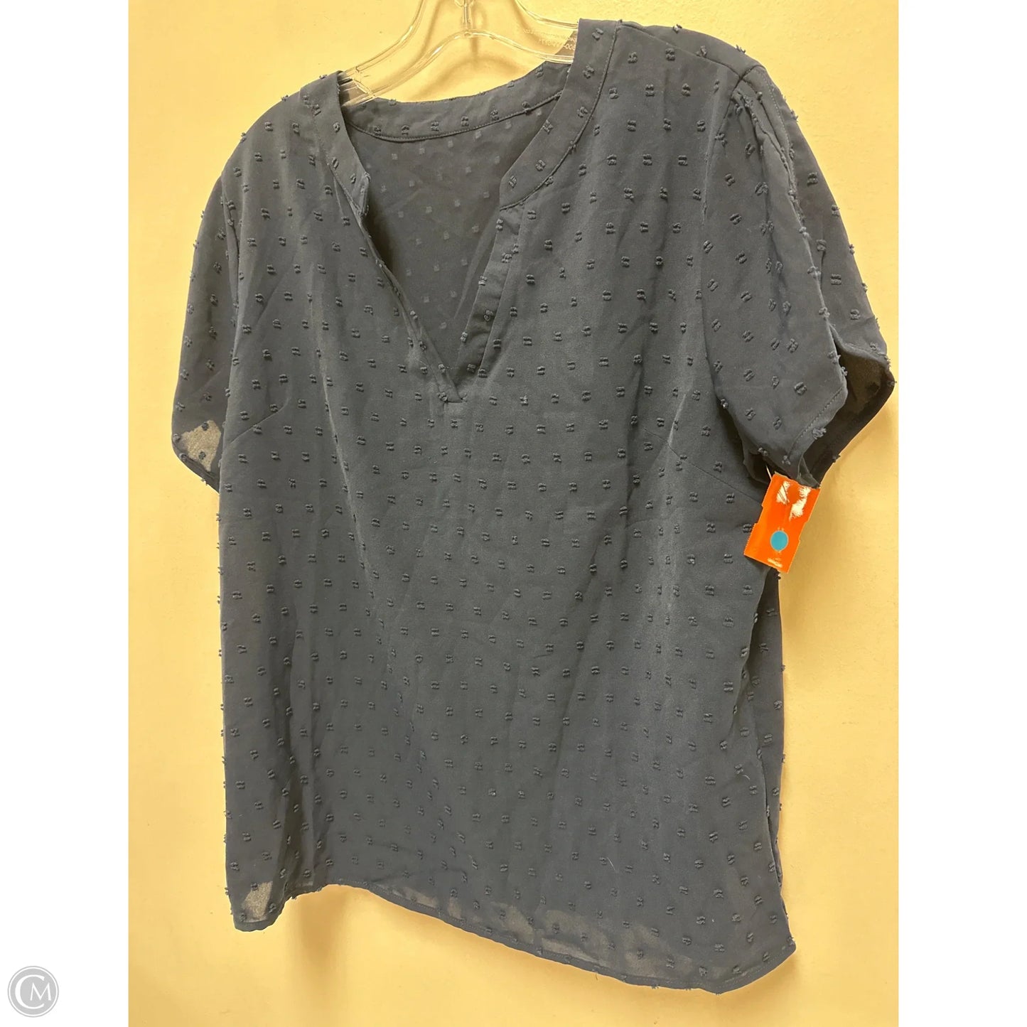 Top Short Sleeve By Clothes Mentor In Navy, Size: Xl