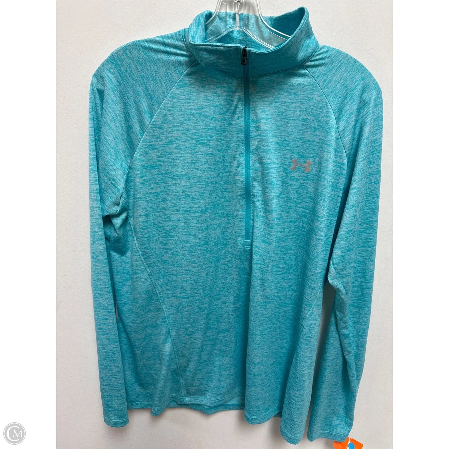 Athletic Top Long Sleeve Collar By Under Armour In Blue, Size: Xl