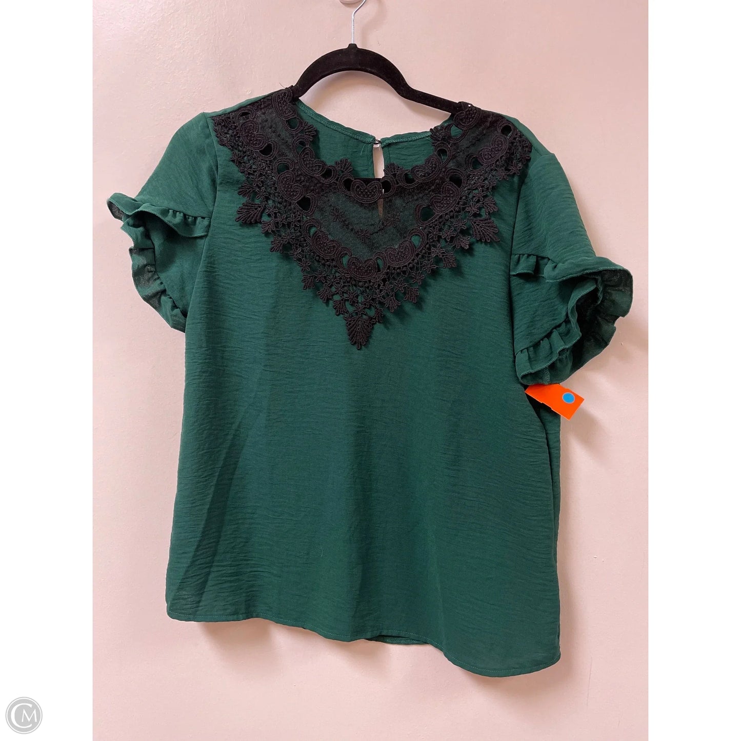 Top Short Sleeve By Shein In Green, Size: Medium