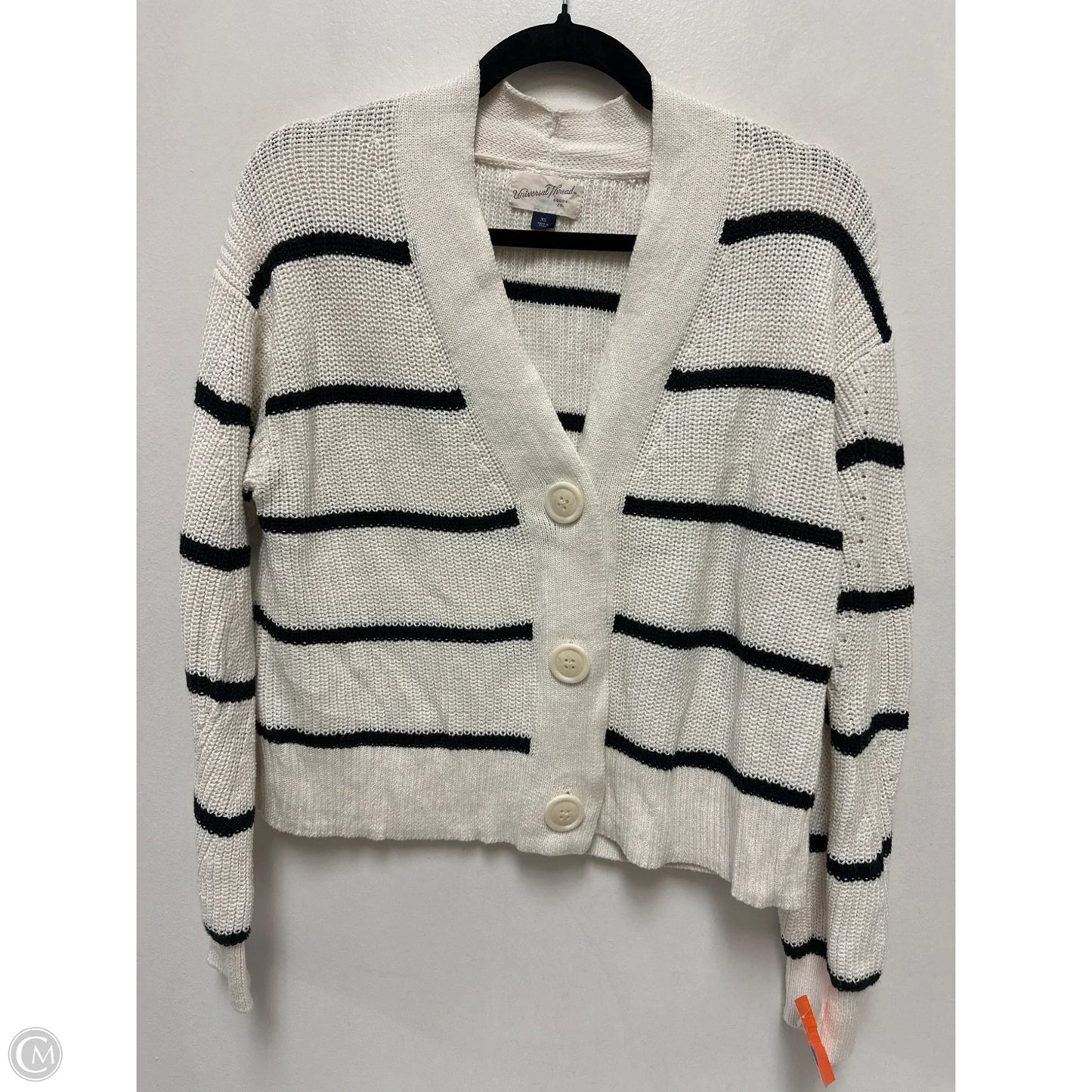 Sweater Cardigan By Universal Thread In Black & White, Size: Xs