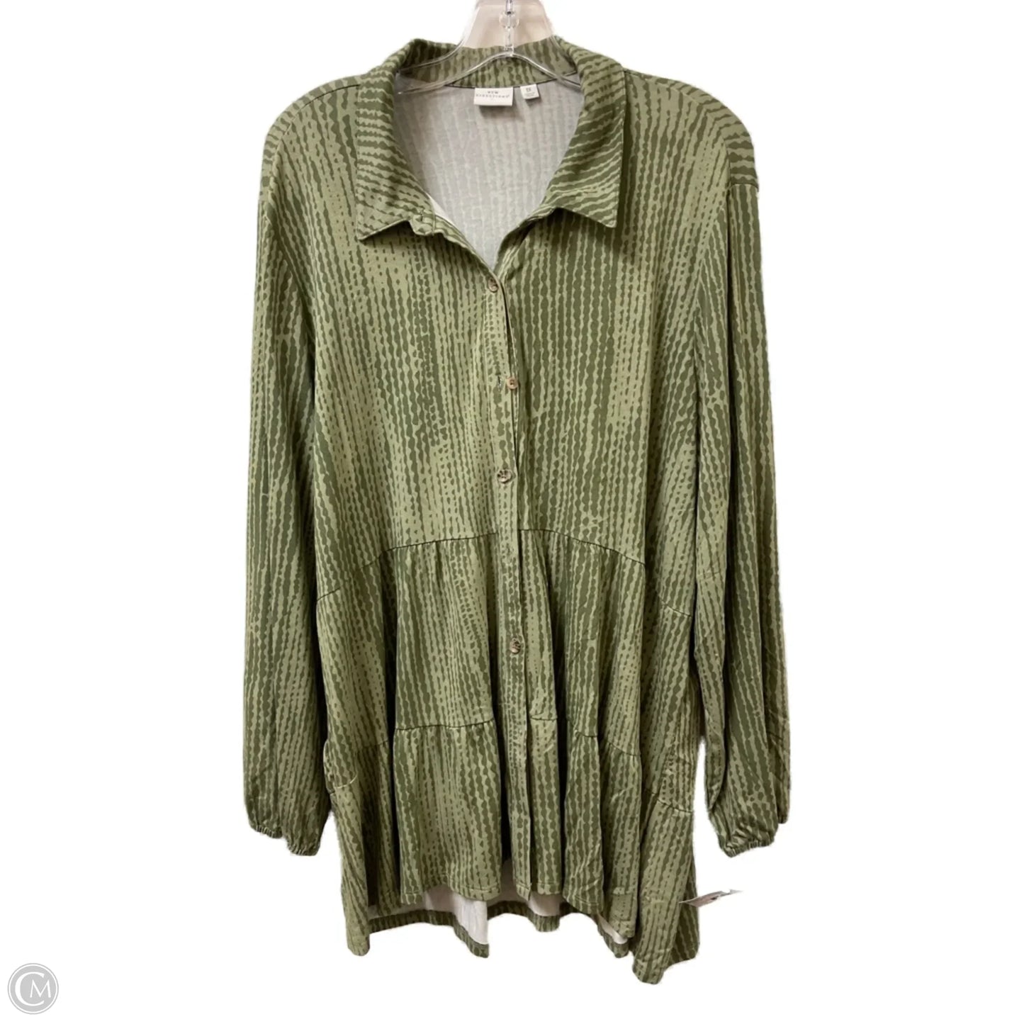 Tunic Long Sleeve By New Directions In Green, Size: 1x