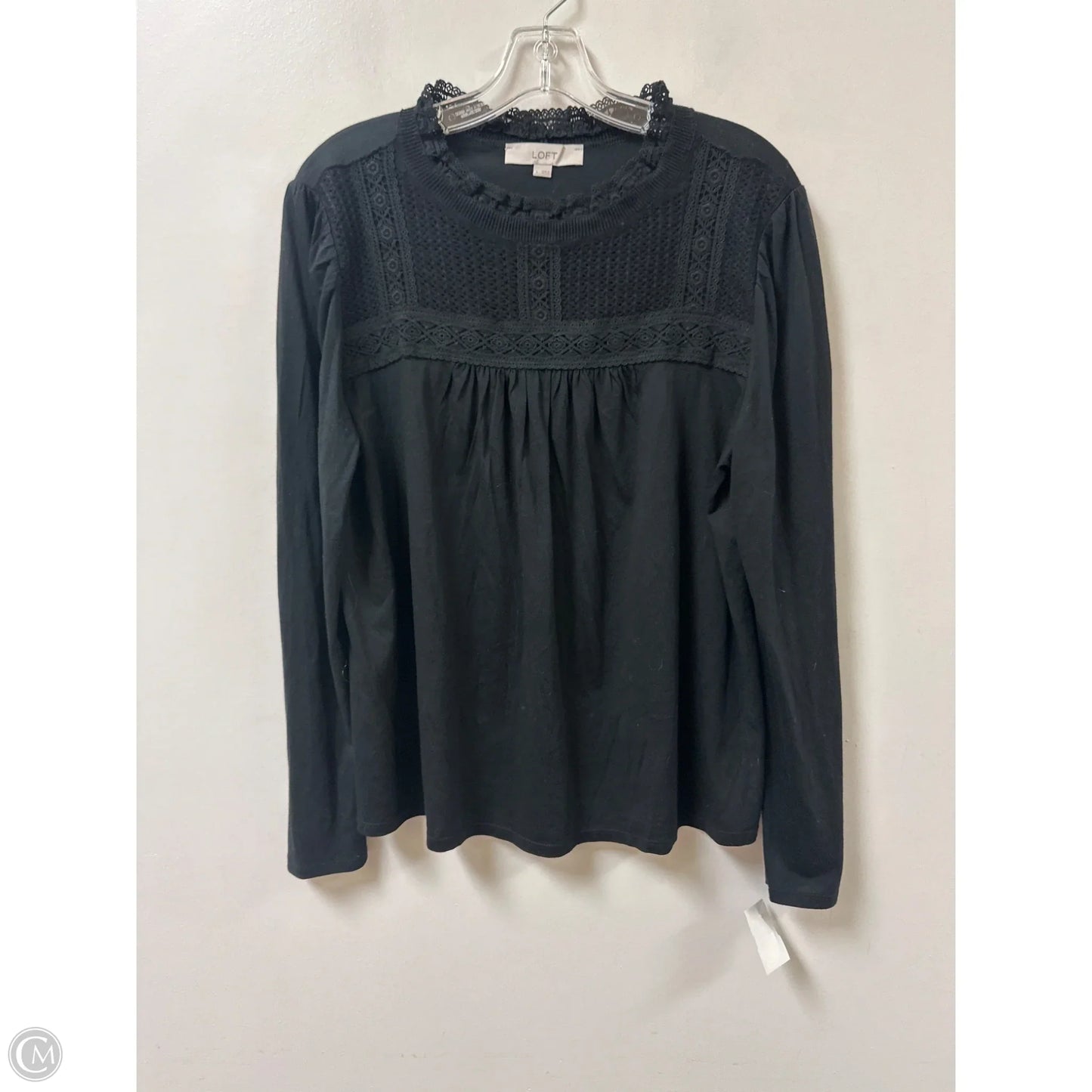 Top Long Sleeve By Loft In Black, Size: L