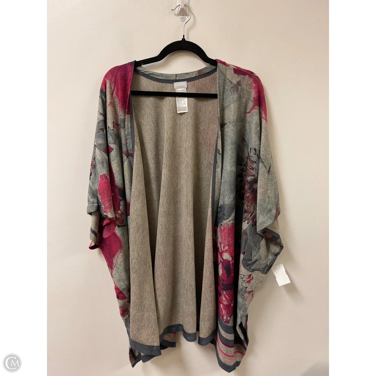 Cardigan By Chicos In Floral Print, Size: L