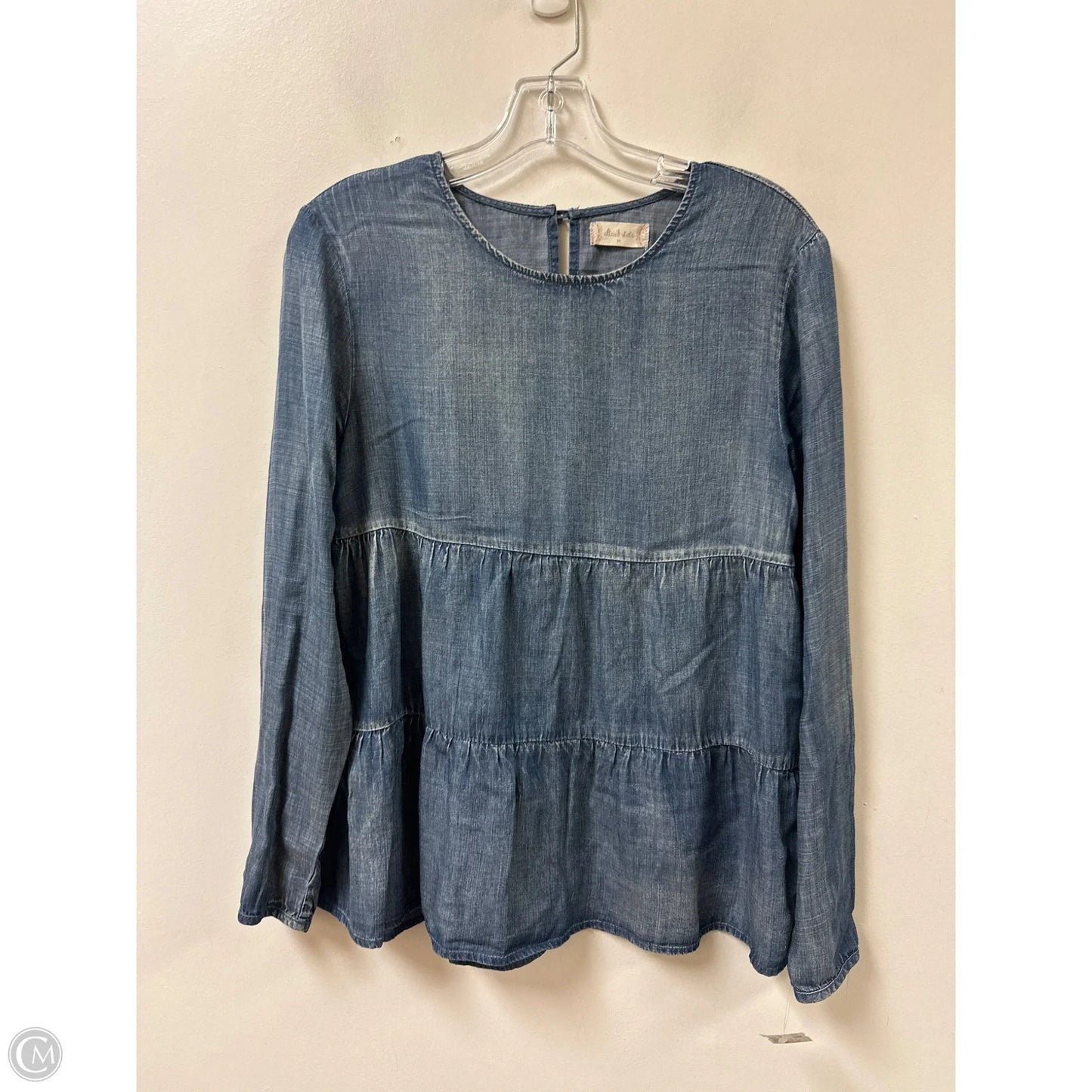 Top Long Sleeve By Altard State In Blue Denim, Size: M