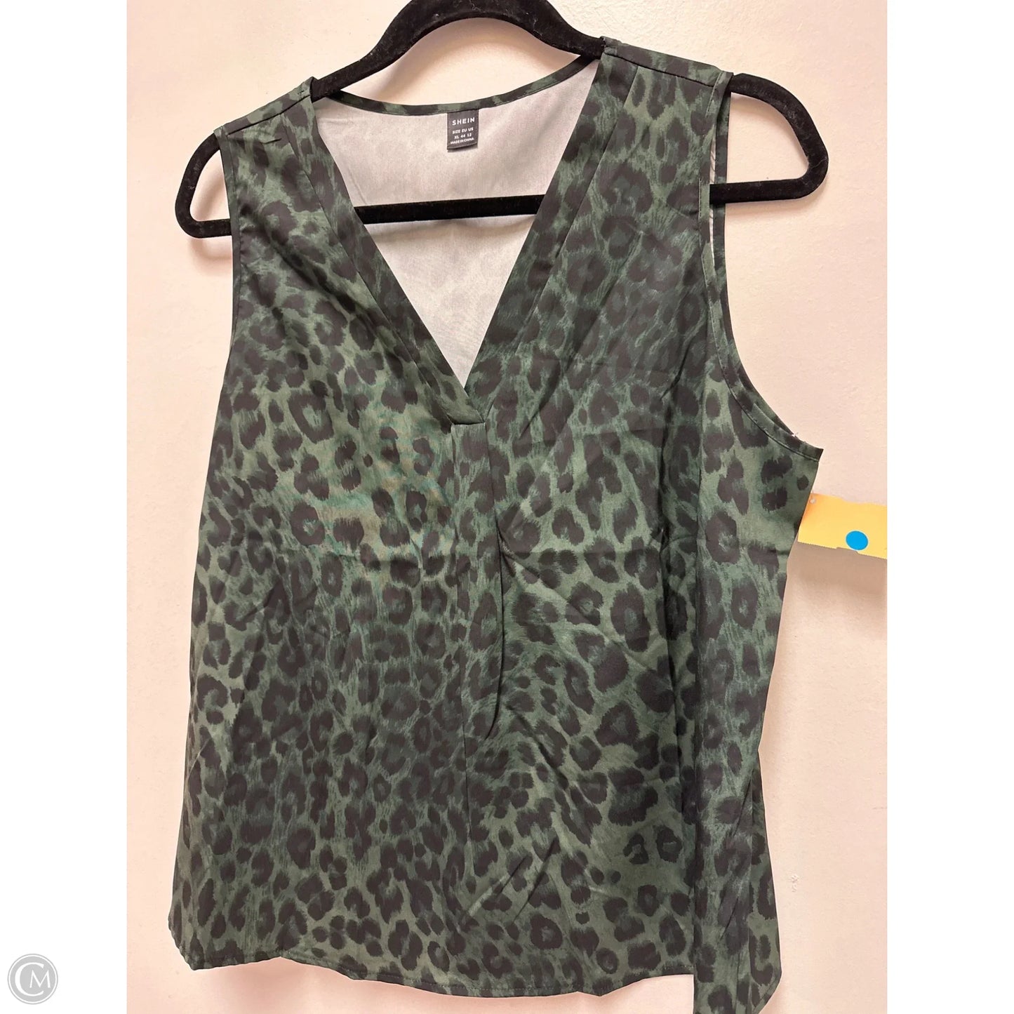 Top Short Sleeve By Shein In Black & Green, Size: Xl