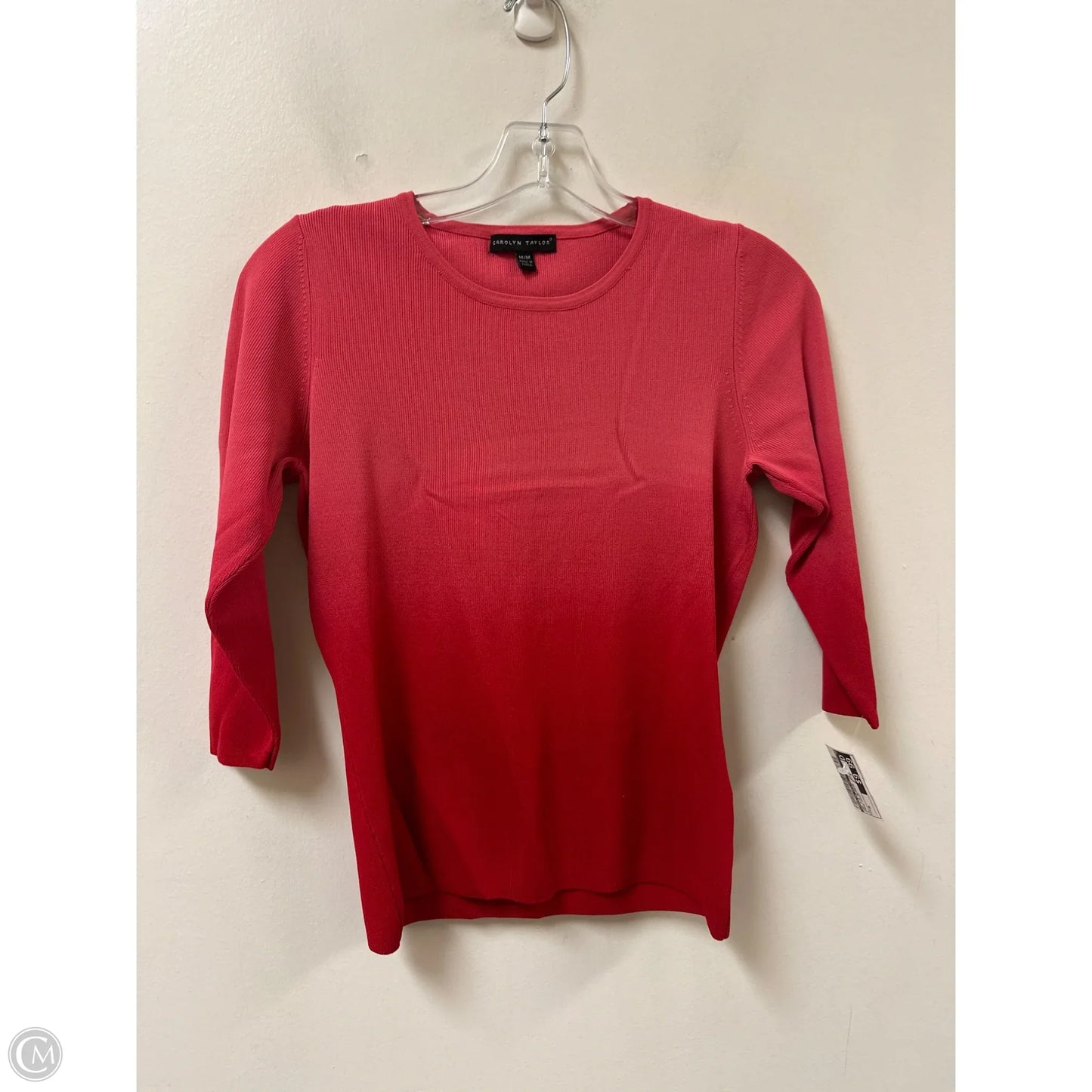 Top 3/4 Sleeve By Carolyn Taylor In Ombre Print, Size: M