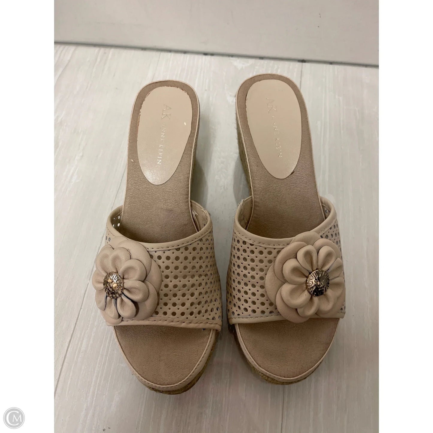 Shoes Heels Wedge By Anne Klein In Cream, Size: 8