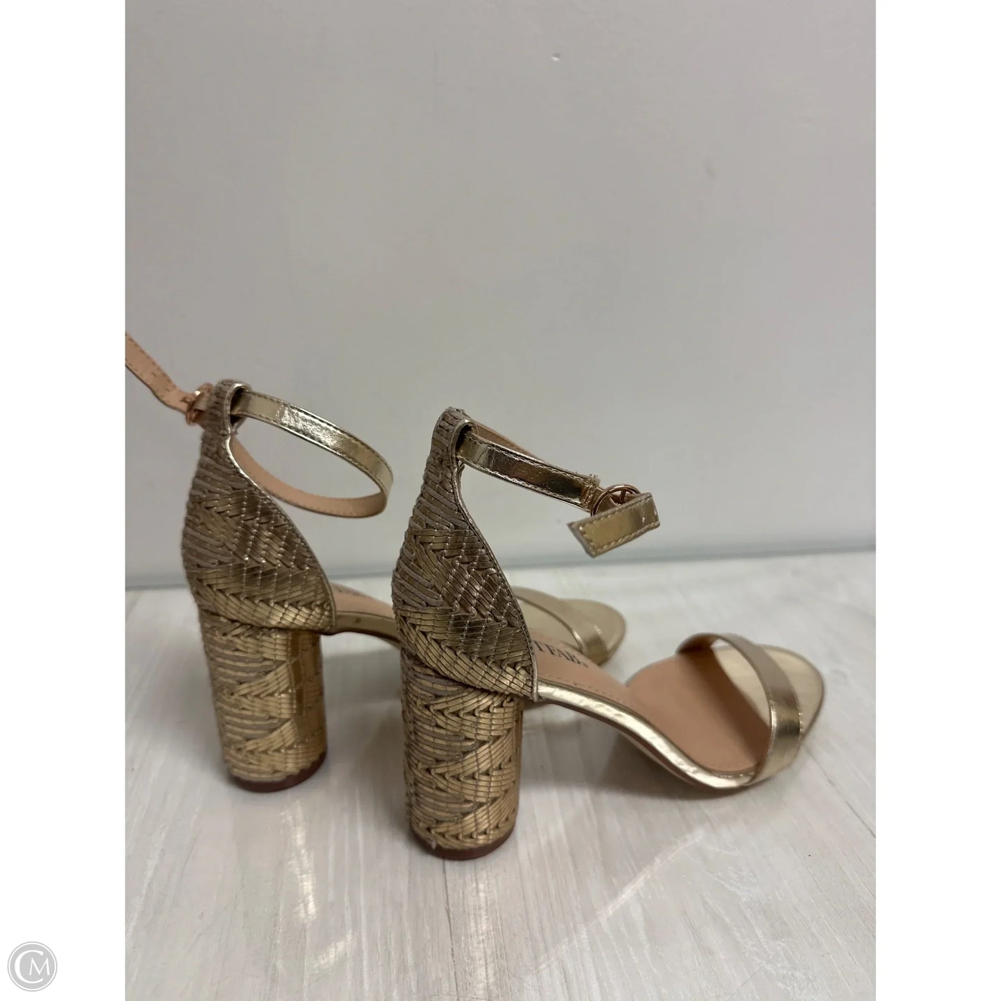 Shoes Heels Block By Justfab In Gold, Size: 7