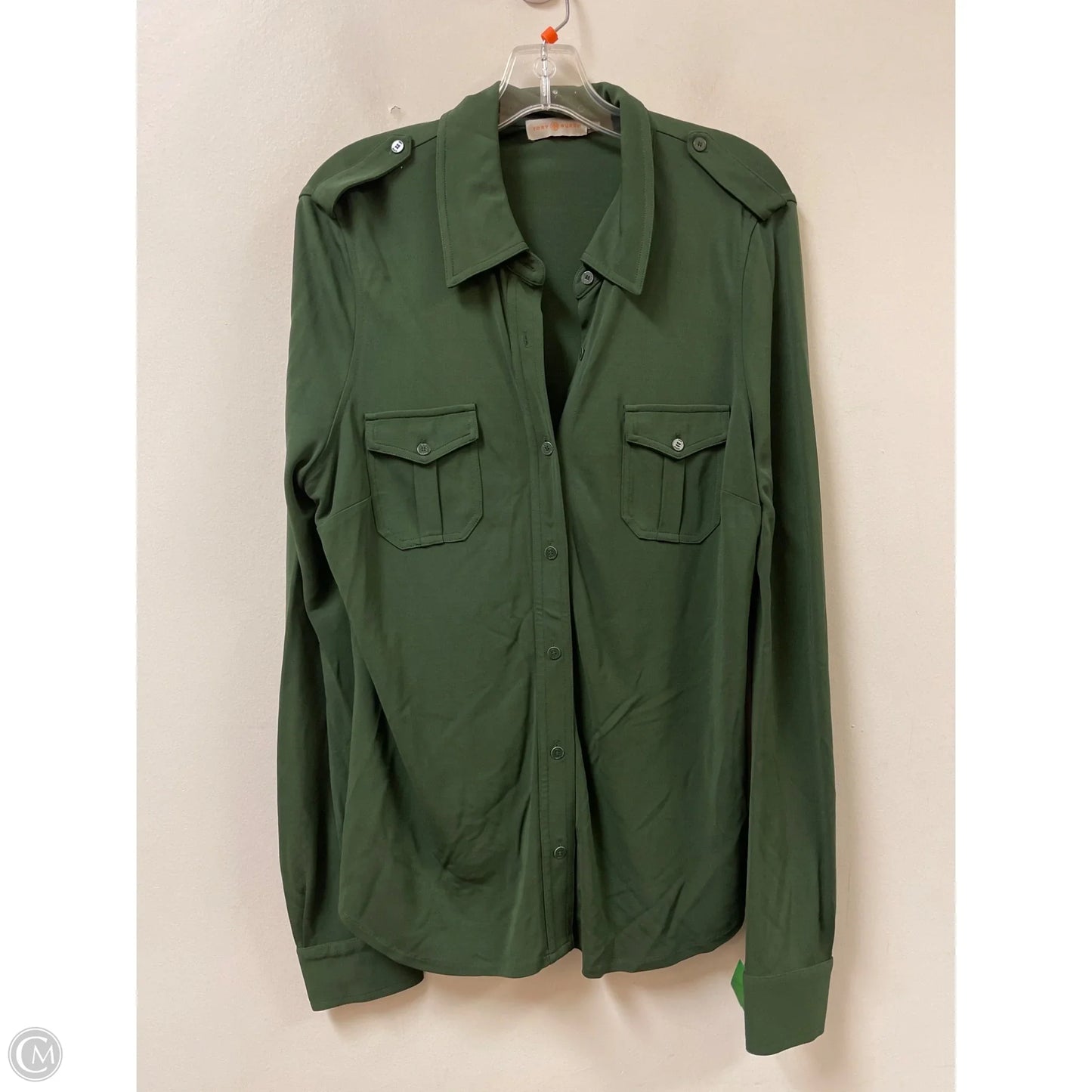 Top Long Sleeve Designer By Tory Burch In Green, Size: Xl