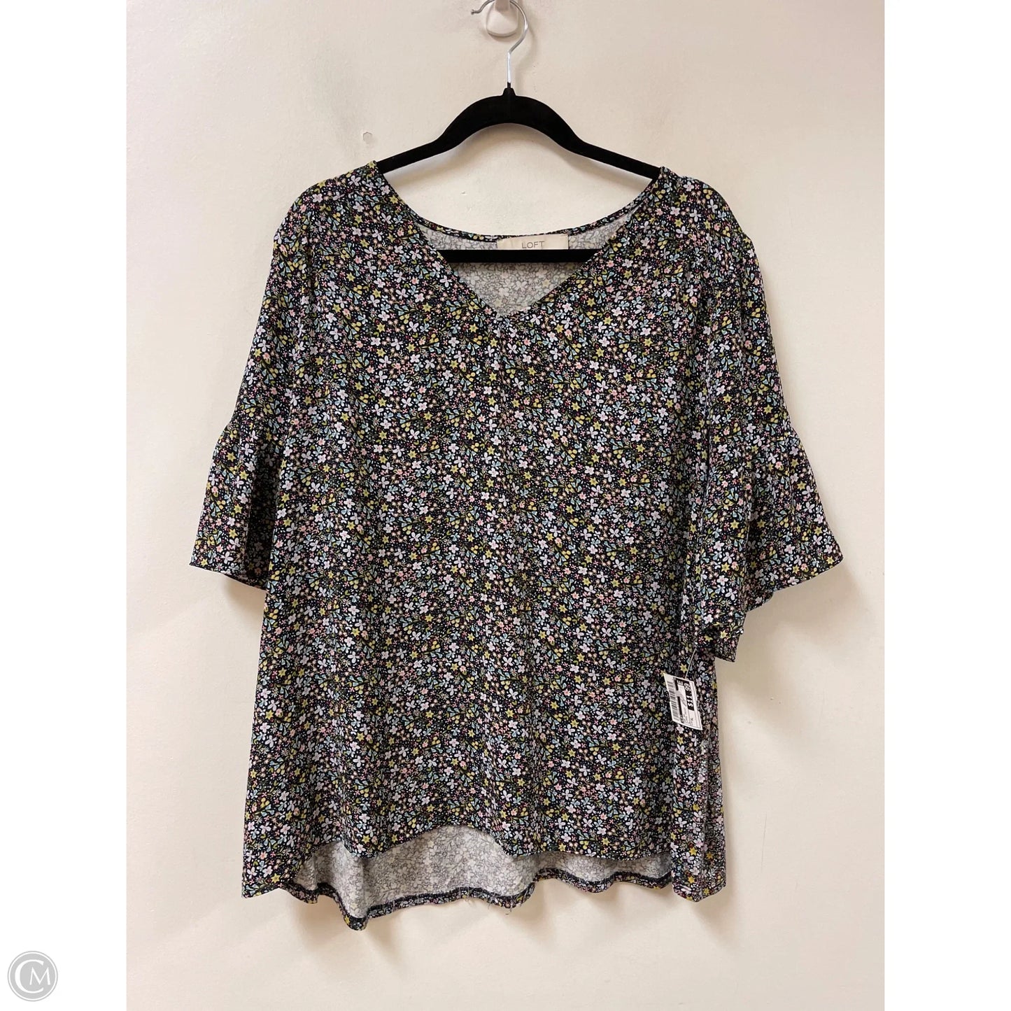 Top Short Sleeve By Loft In Floral Print, Size: Xl