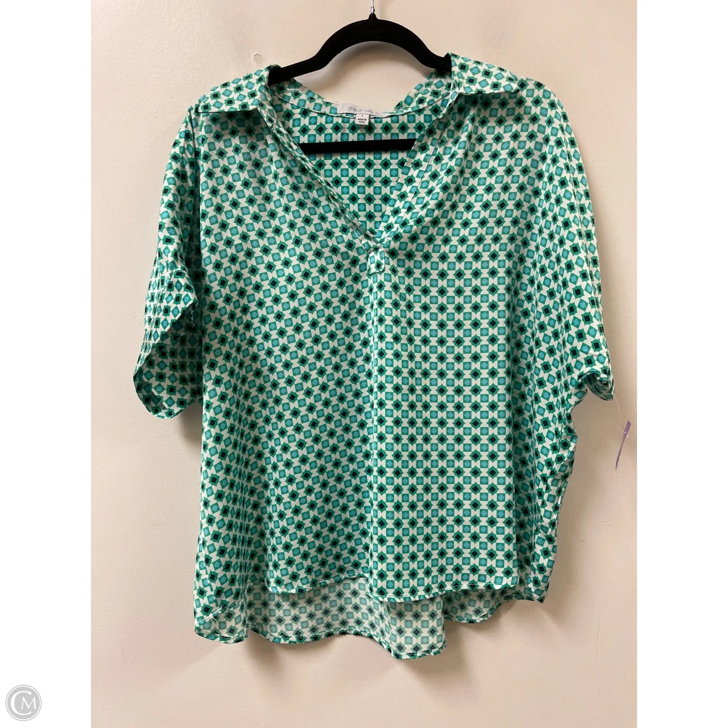 Top Short Sleeve By Clothes Mentor In Green, Size: L