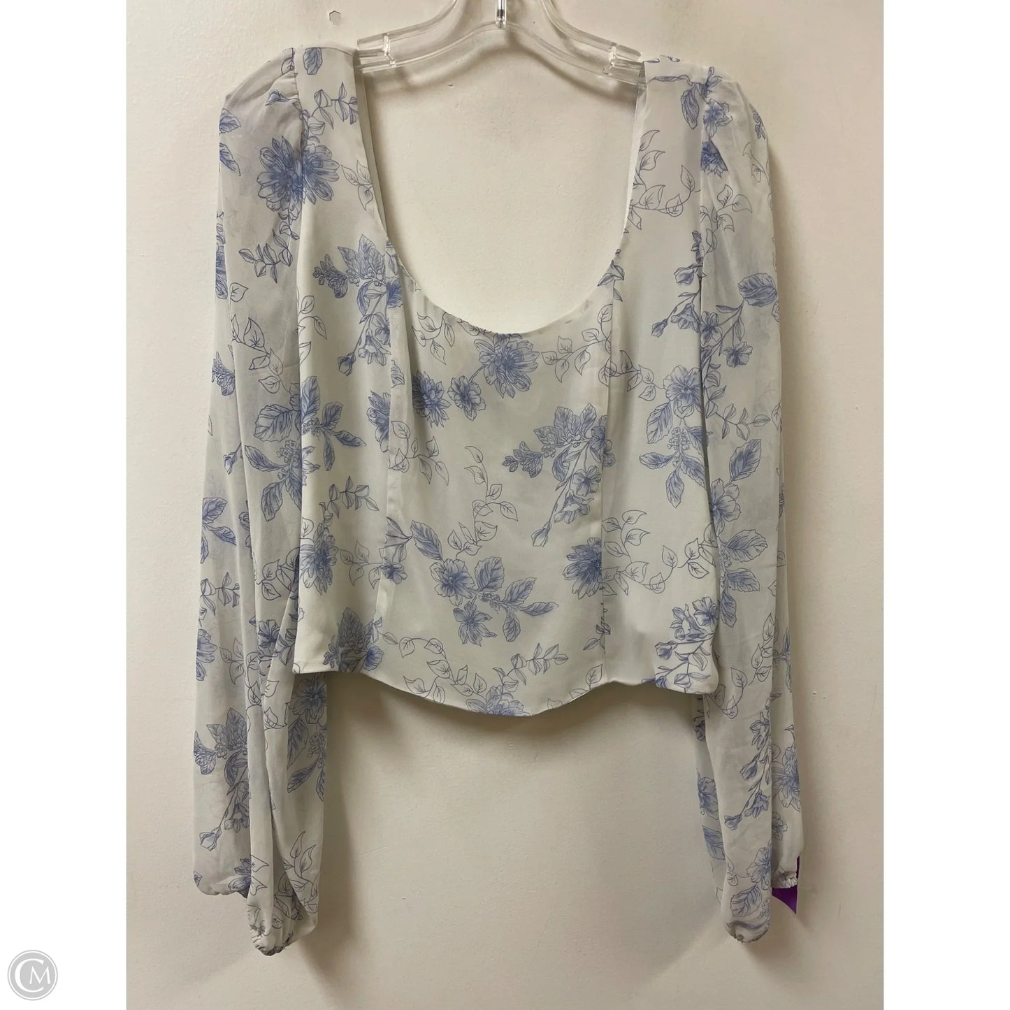 Top Long Sleeve By House Of Harlow In Blue & White, Size: L