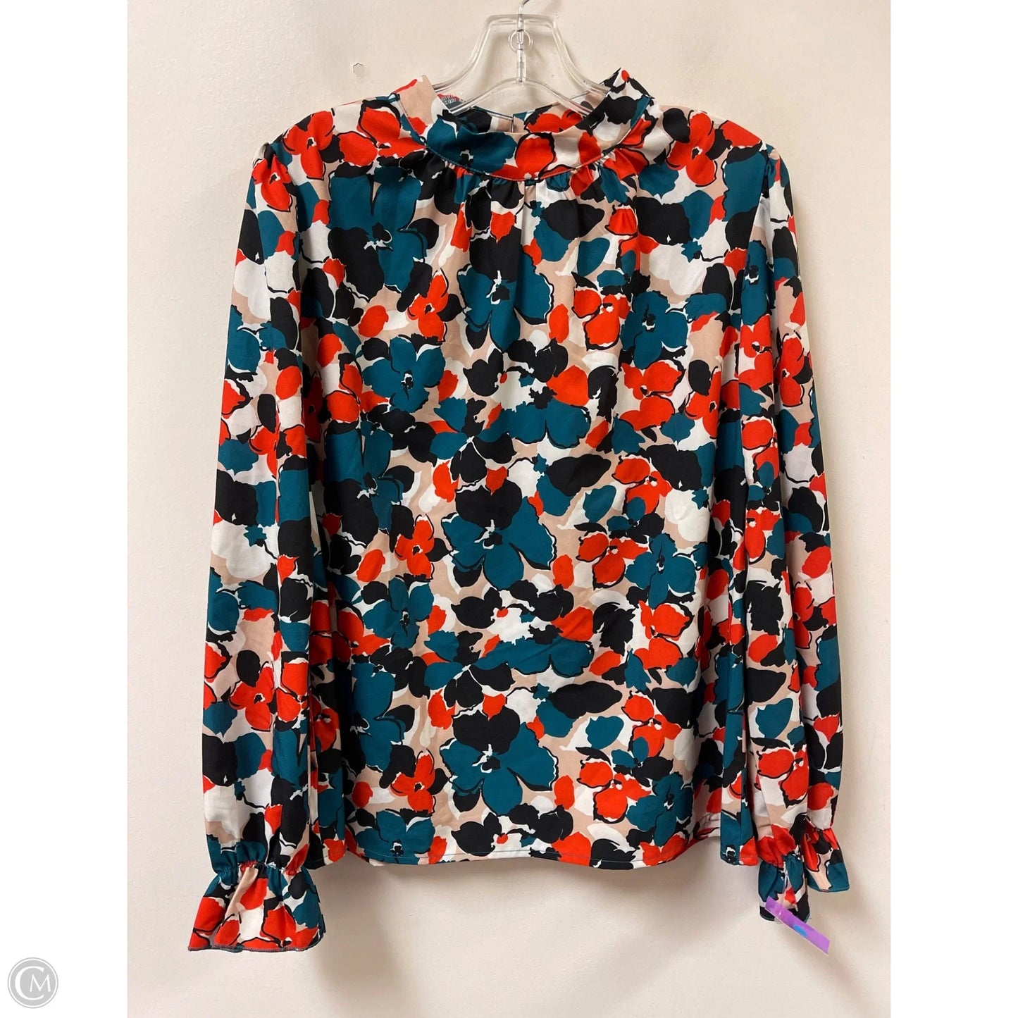 Top Long Sleeve By Shein In Green & Orange, Size: L