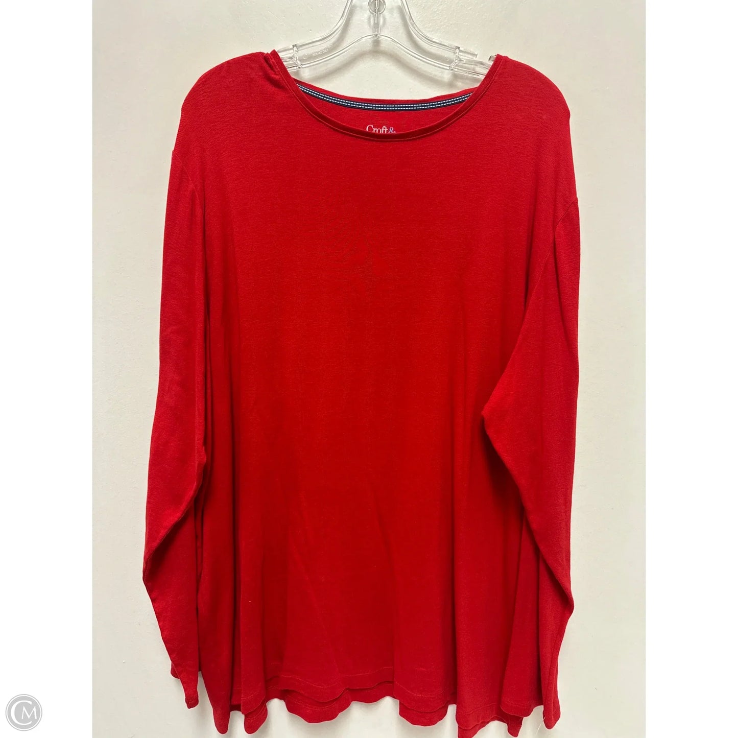 Top Long Sleeve By Croft And Barrow In Red, Size: 3x