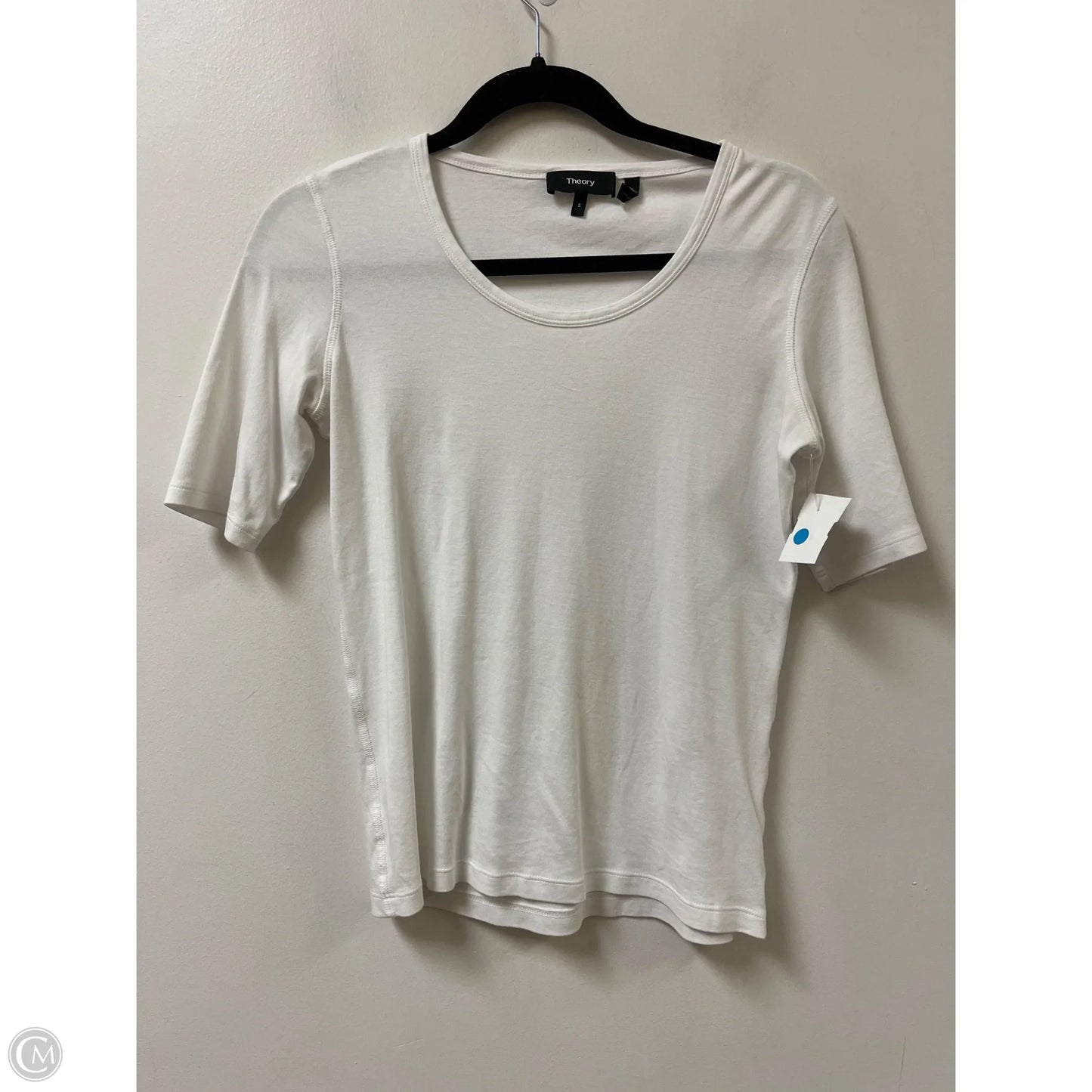 Top Short Sleeve By Theory In White, Size: S