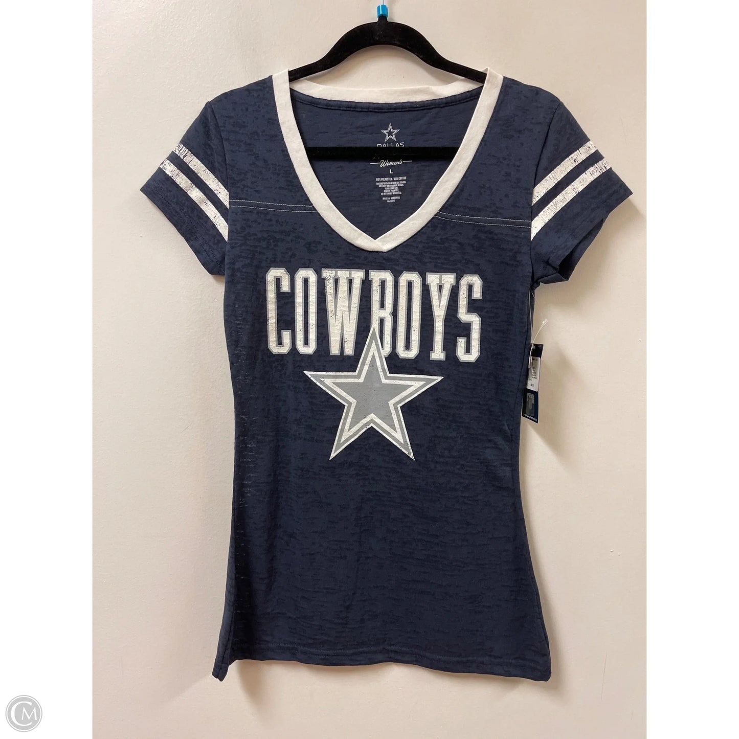 Top Short Sleeve By Clothes Mentor In Navy, Size: L