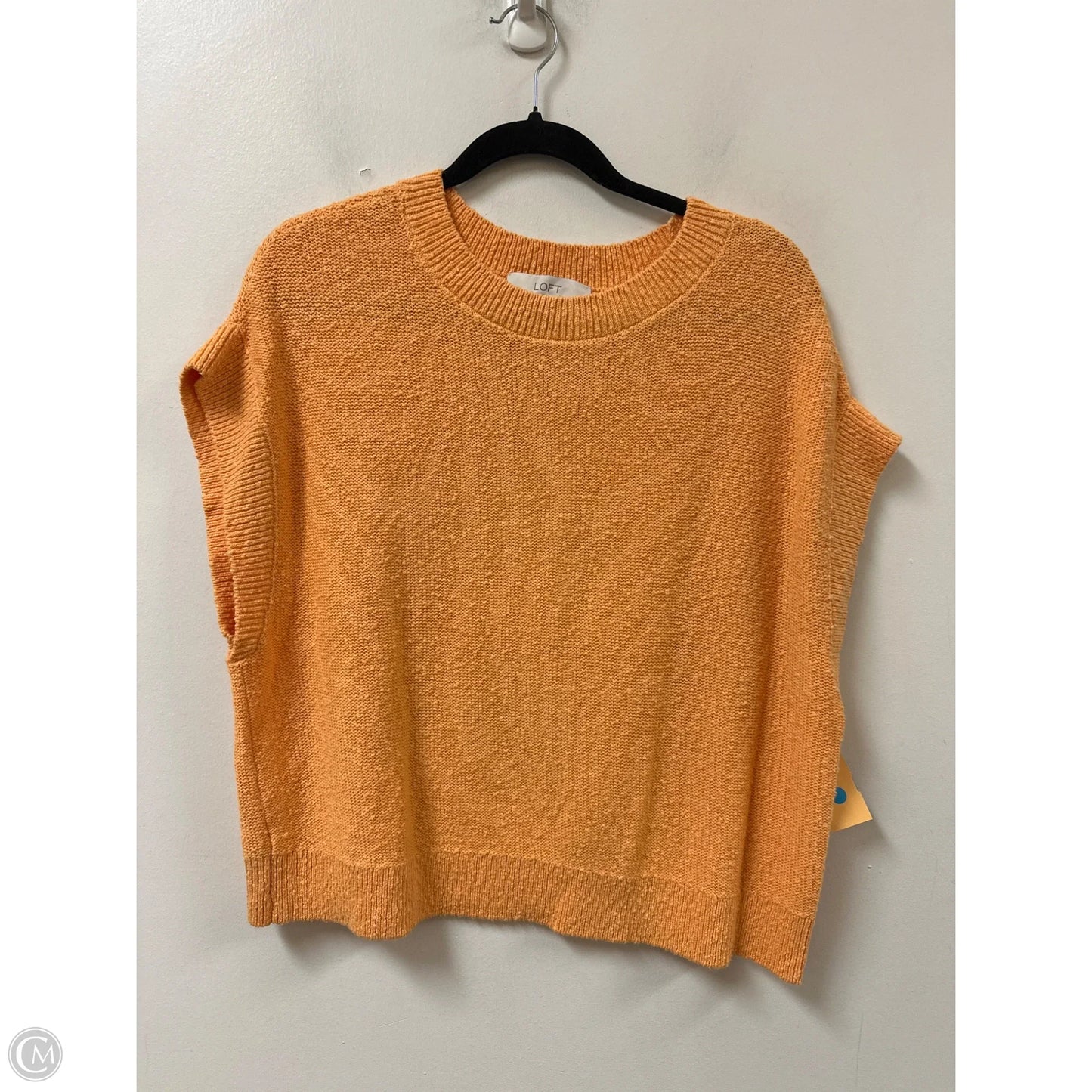 Sweater Short Sleeve By Loft In Orange, Size: L