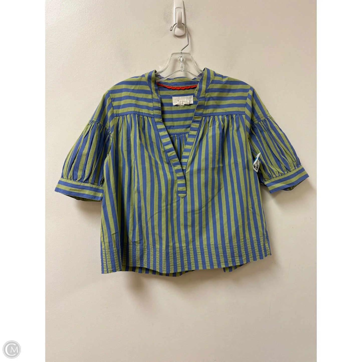 Top Short Sleeve By Anthropologie In Blue & Green, Size: Sp