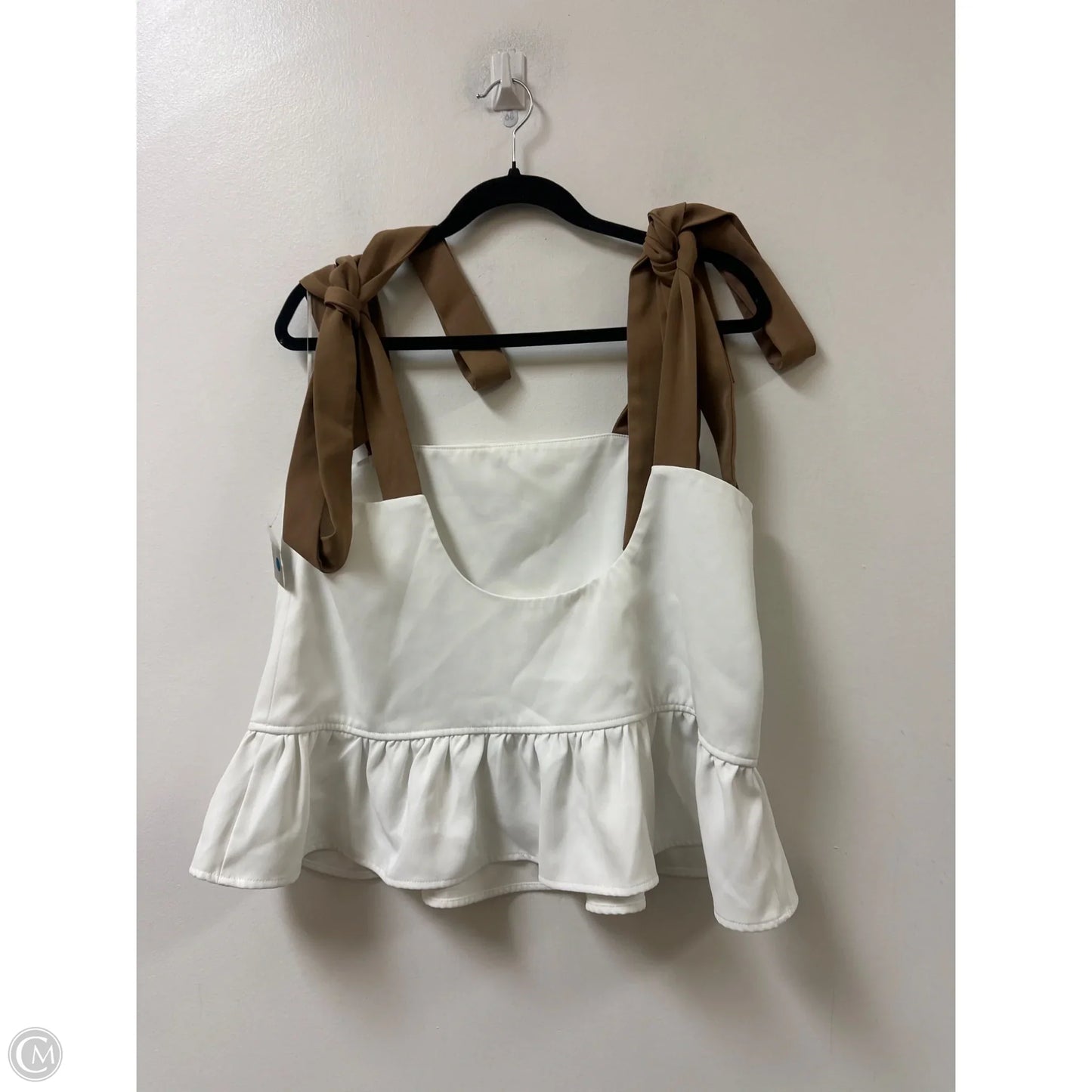 Top Sleeveless By Clothes Mentor In Brown & White, Size: L