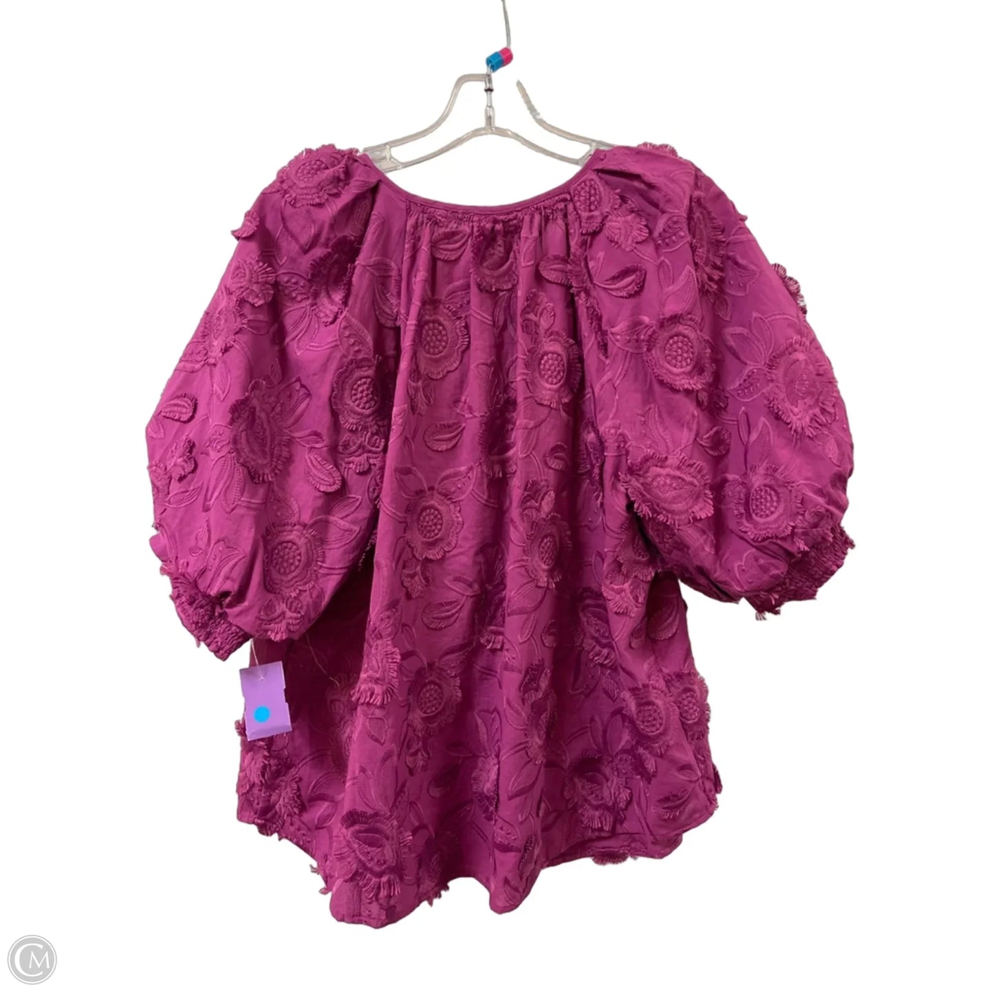 Top Short Sleeve By Chicos In Pink, Size: L