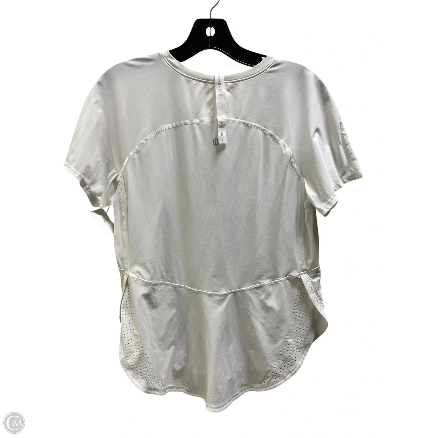 Athletic Top Short Sleeve By Lululemon In White, Size: 6