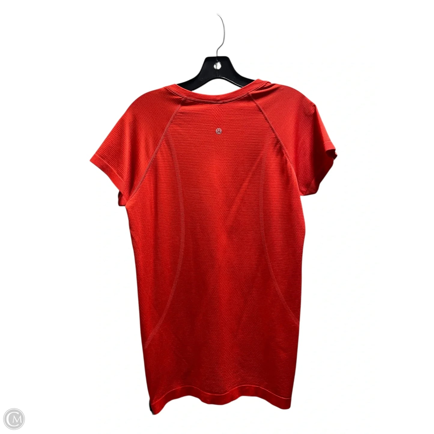 Athletic Top Short Sleeve By Lululemon In Orange, Size: 12