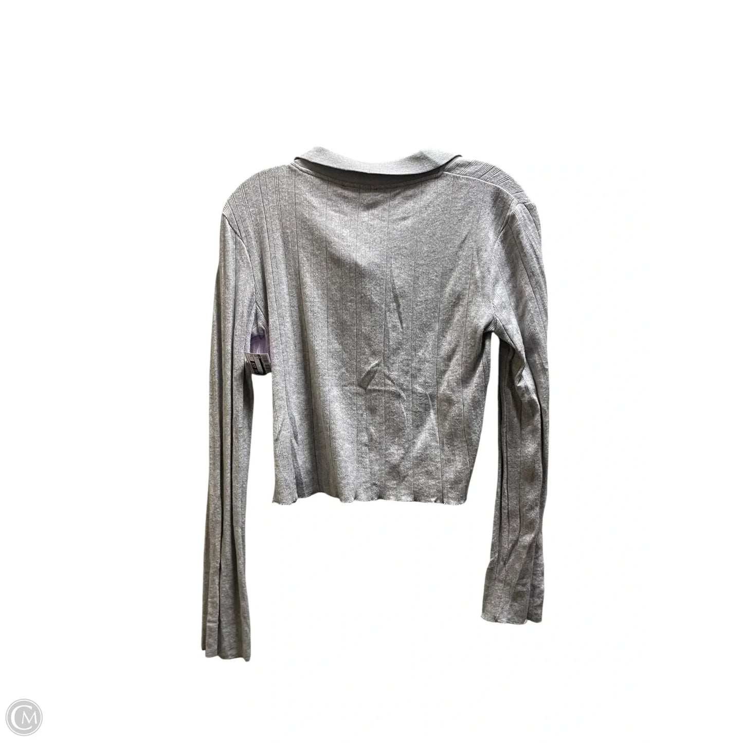 Top Long Sleeve By Zara In Grey, Size: L