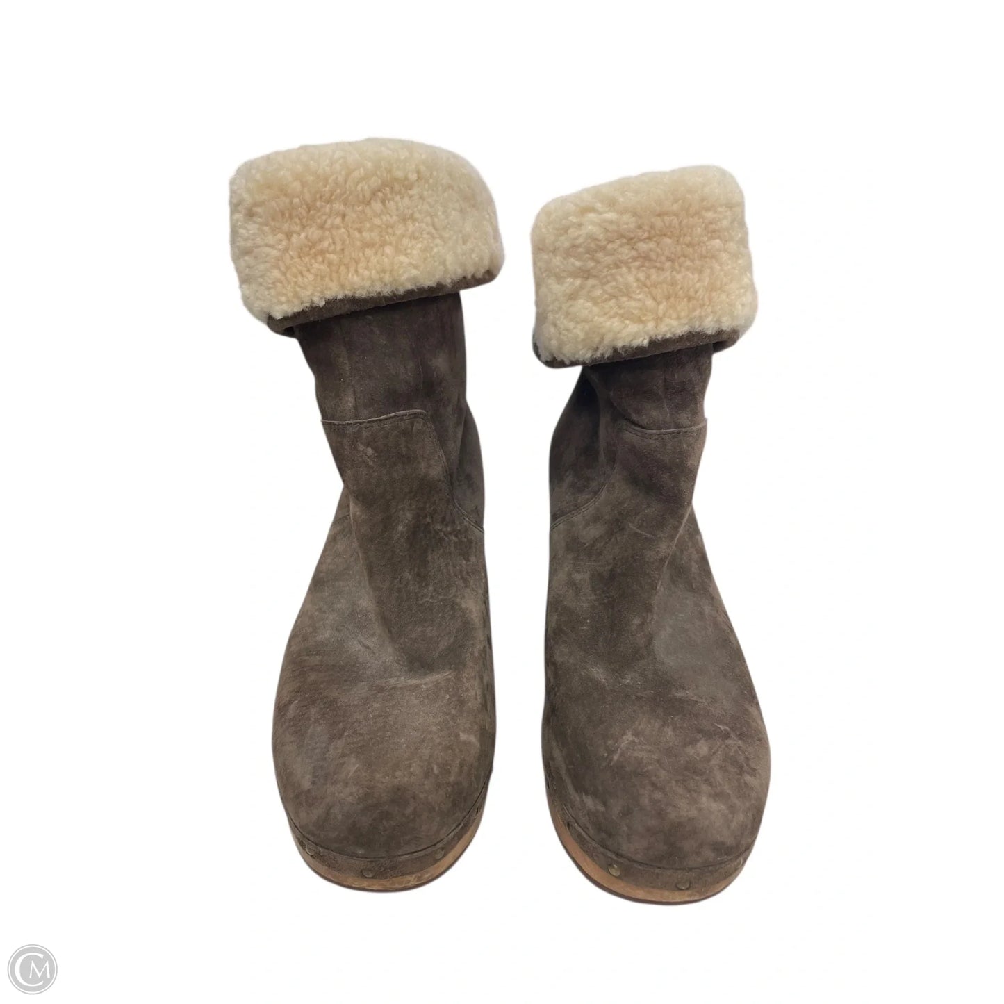 Boots Designer By Ugg In Brown, Size: 11