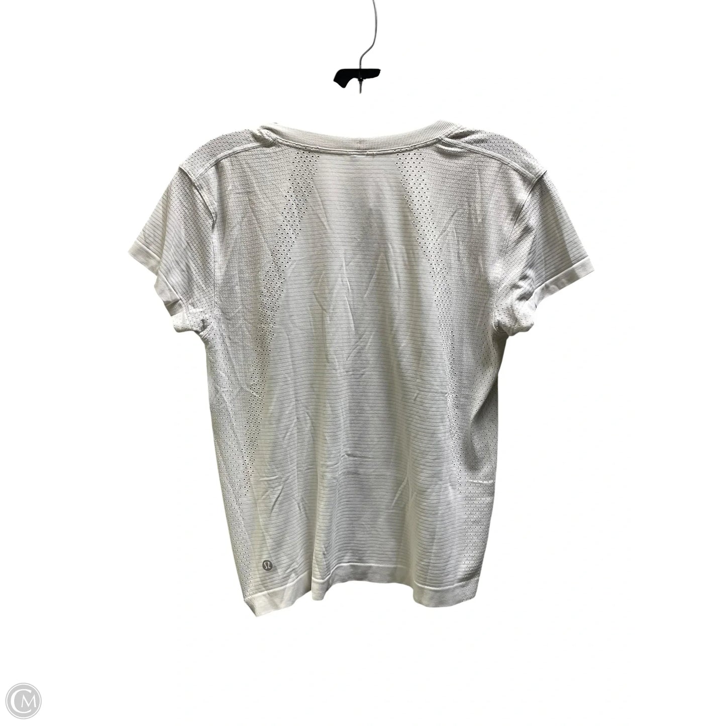 Athletic Top Short Sleeve By Lululemon In White, Size: 6