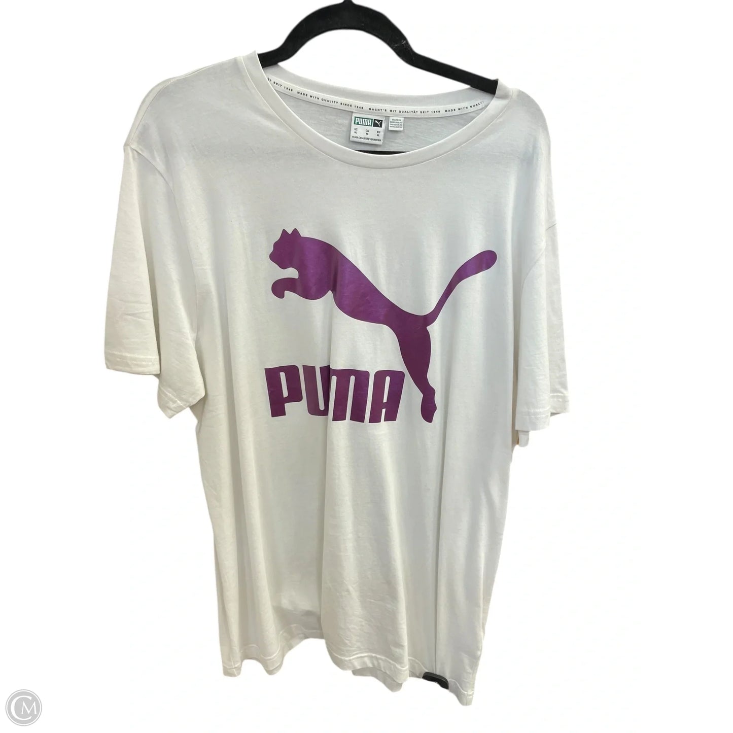 Athletic Top Short Sleeve By Puma In White, Size: Xl