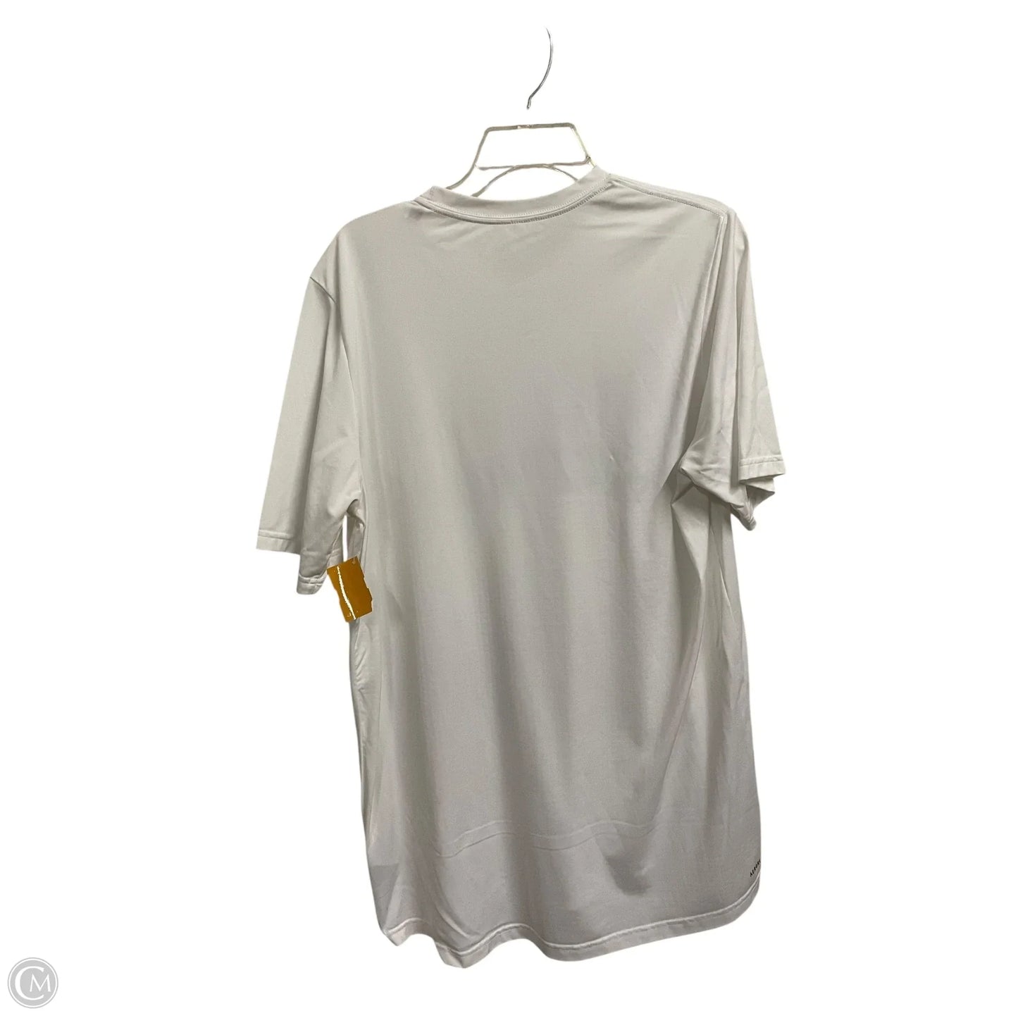 Athletic Top Short Sleeve By Adidas In White, Size: L