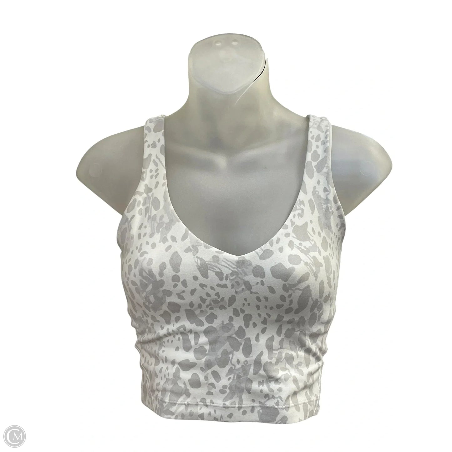Athletic Bra By Lululemon In Grey & White, Size: 2