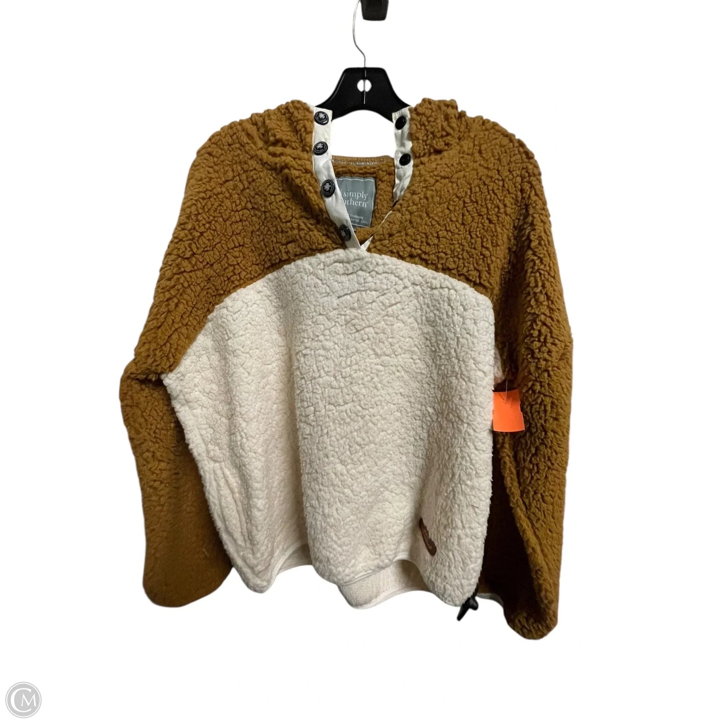 Sweatshirt Hoodie By Simply Southern In Brown, Size: L