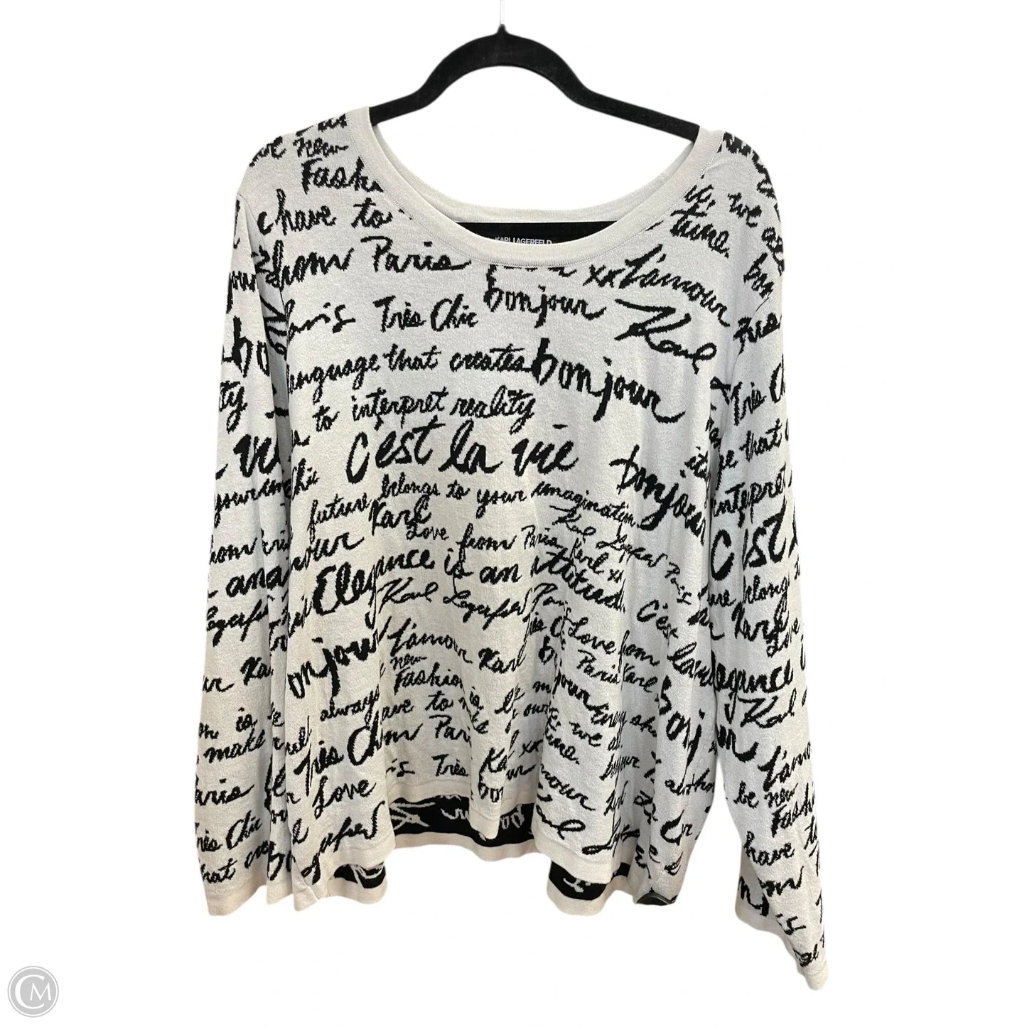 Sweatshirt Designer By Karl Lagerfeld In White, Size: 3x