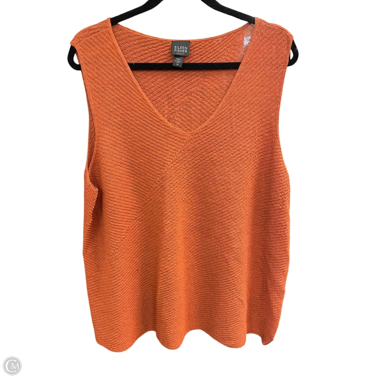 Top Sleeveless By Eileen Fisher In Orange, Size: 2x