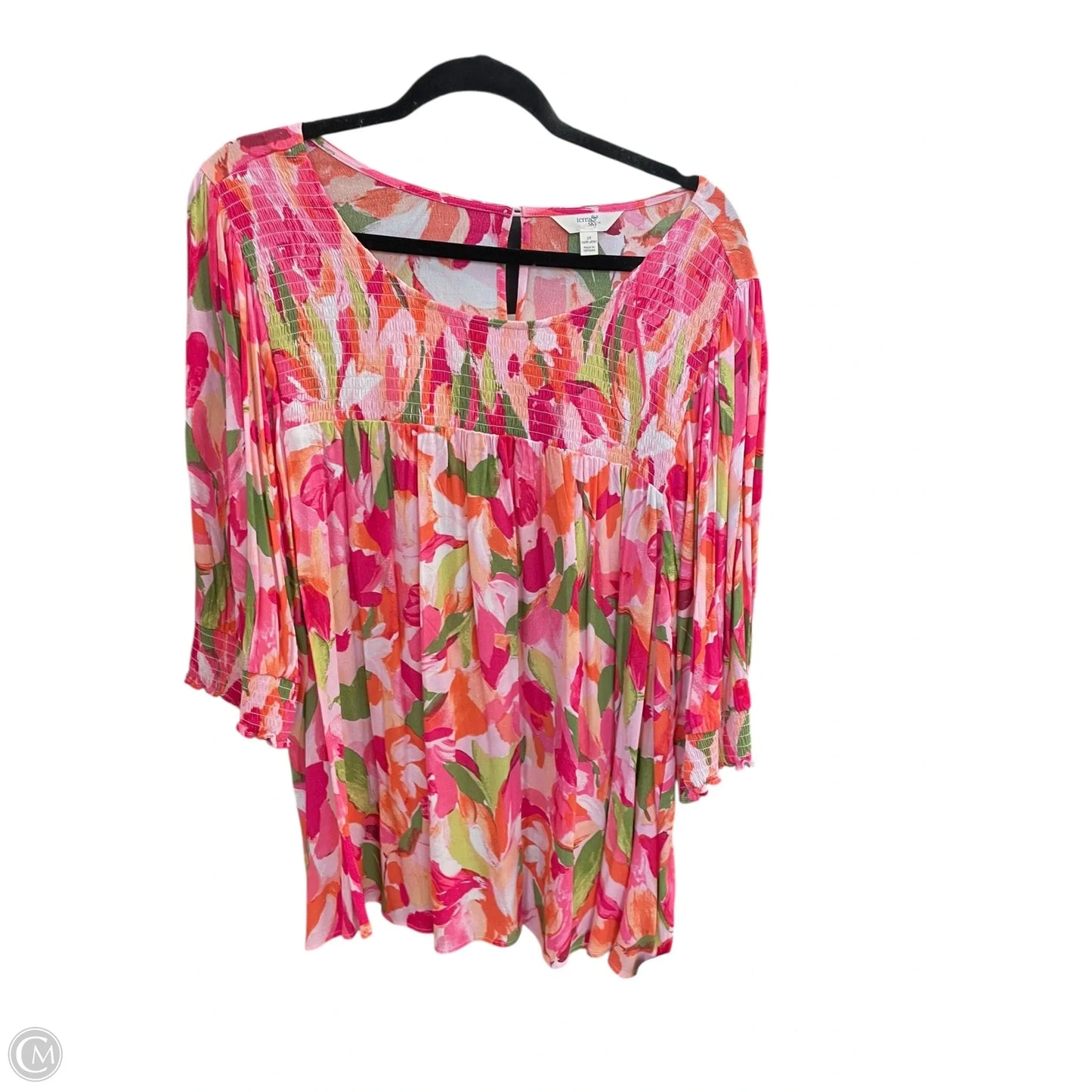 Top Long Sleeve By Terra & Sky In Pink, Size: 3x