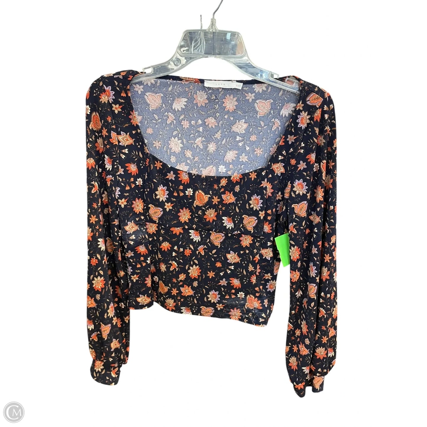 Top Long Sleeve By Lush In Floral Print, Size: L