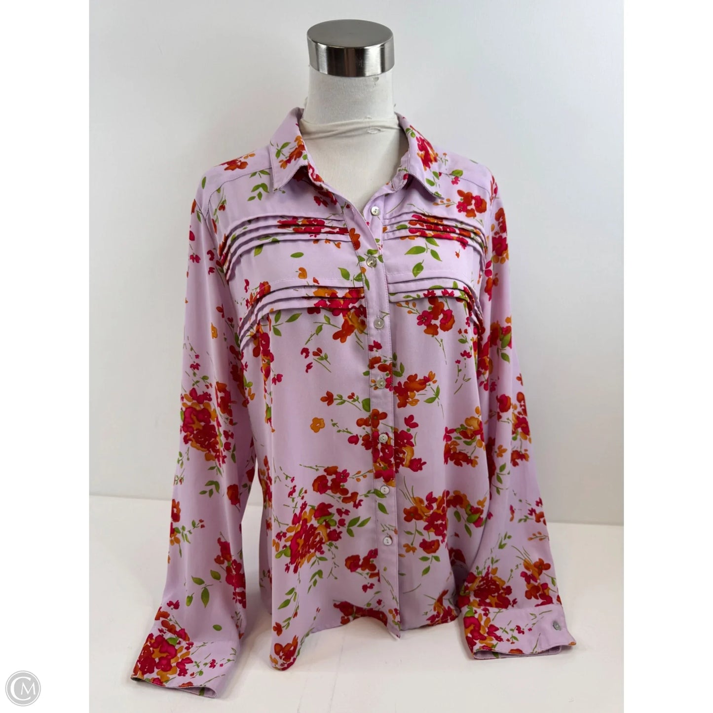 Top Long Sleeve Basic By Nanette Lepore In Purple & Red, Size: L