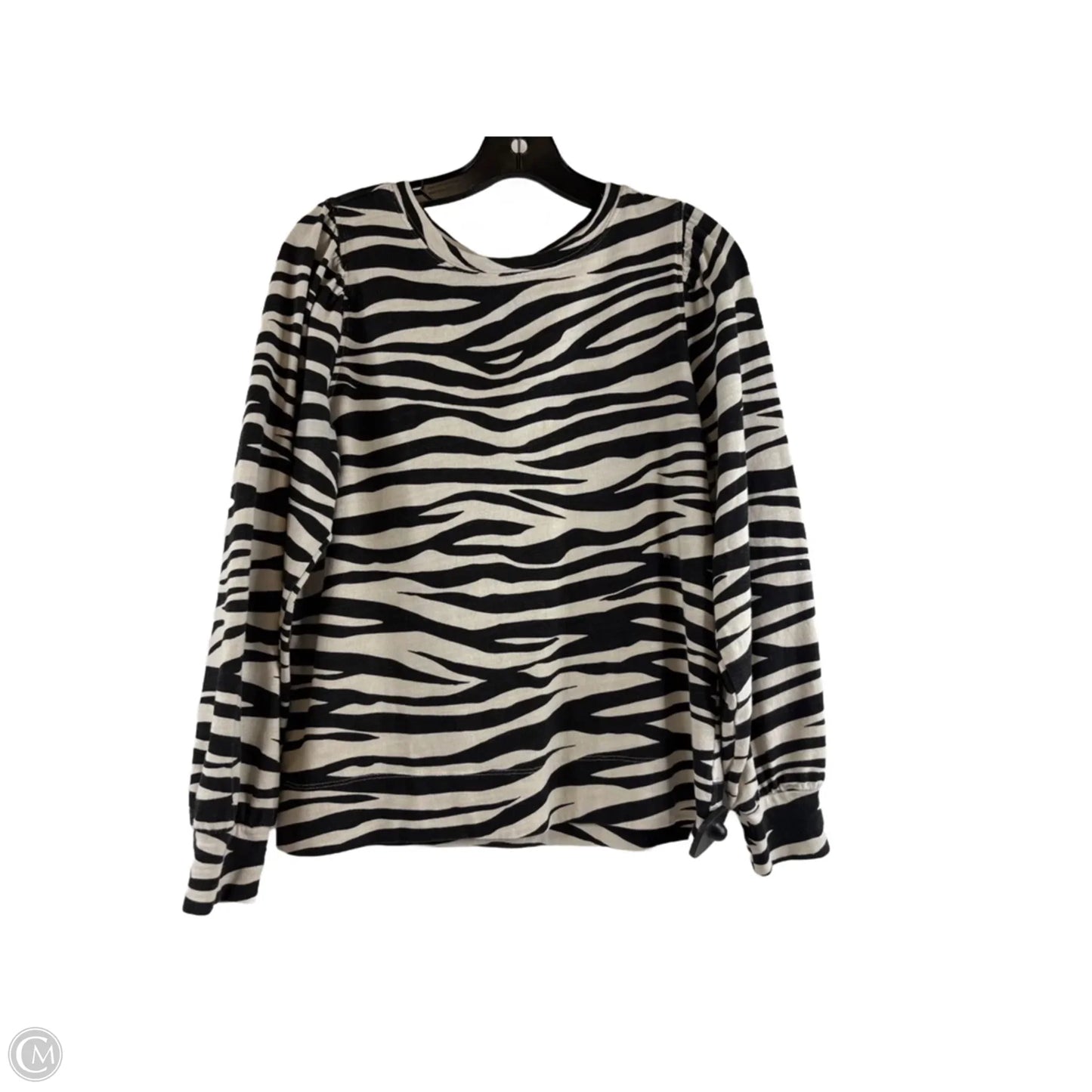 Top Long Sleeve By Loft In Zebra Print, Size: M