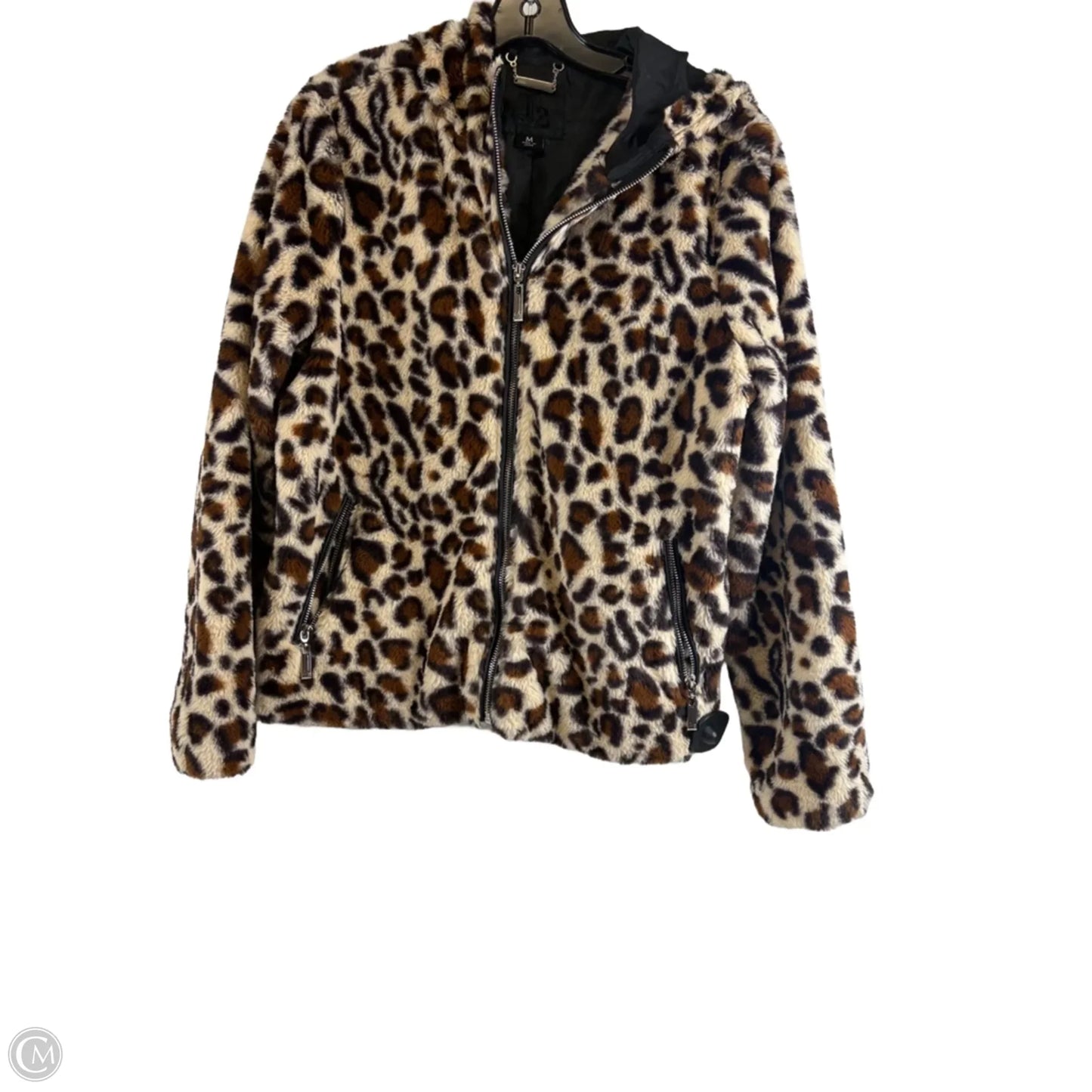 Jacket Faux Fur & Sherpa By Cmf In Animal Print, Size: M