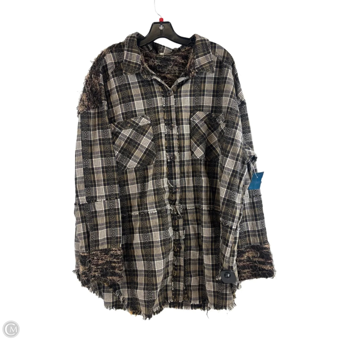 Top Long Sleeve By Gimmicks In Plaid Pattern, Size: Xl