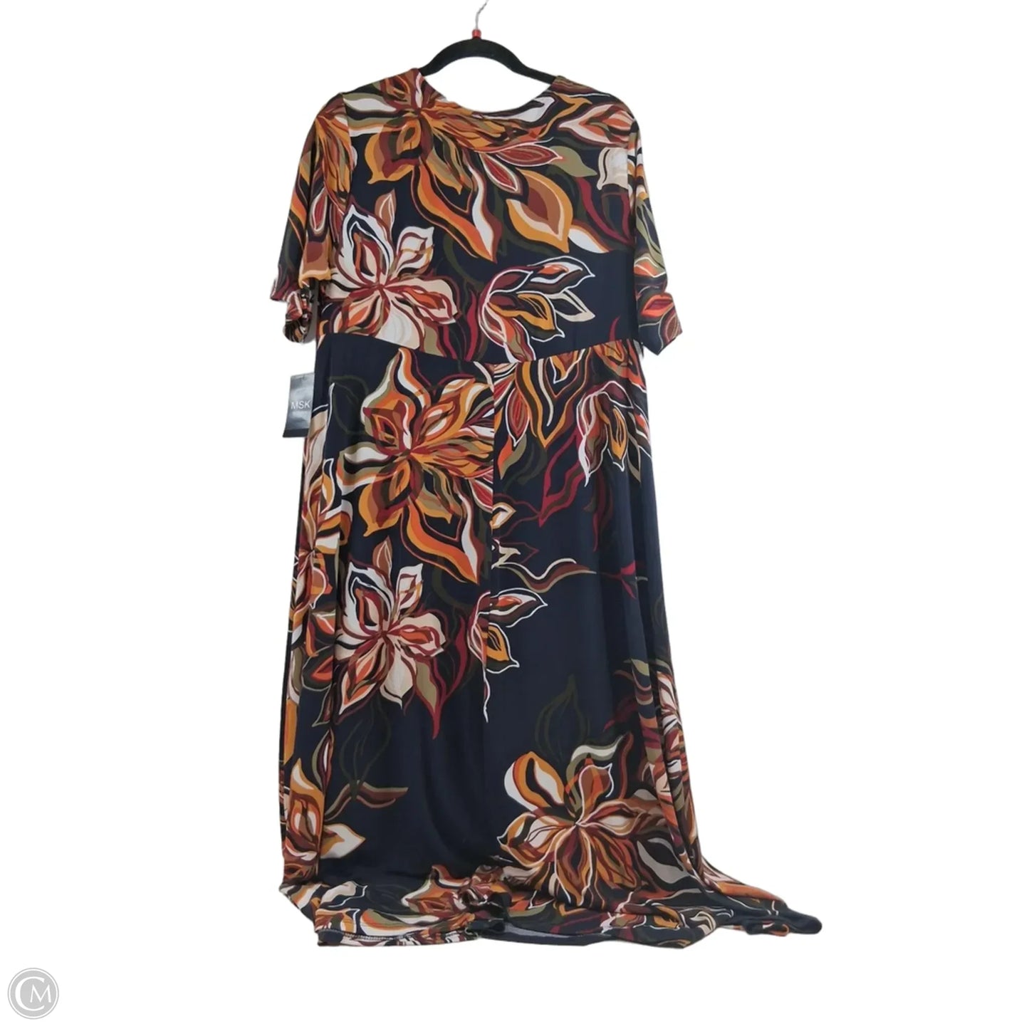 Dress Casual Midi By Msk In Blue & Orange, Size: 1x