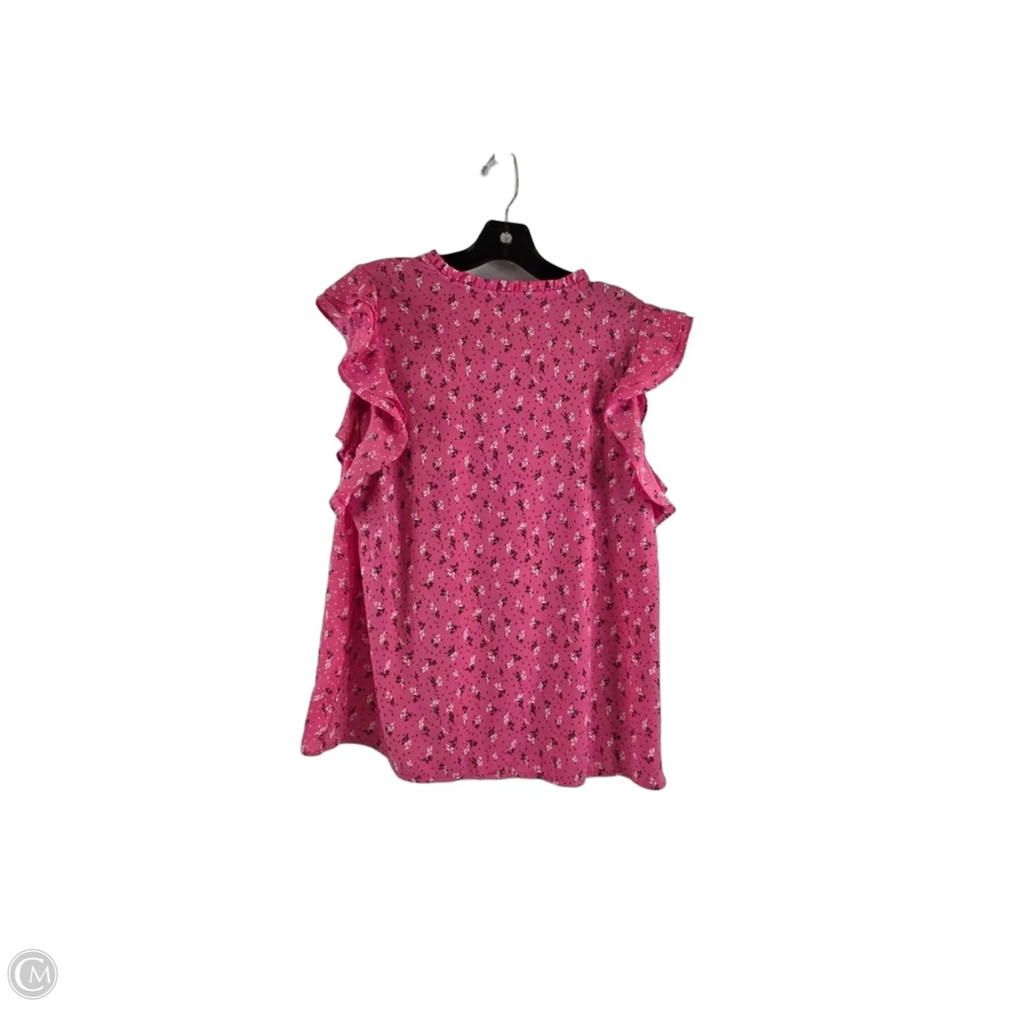 Top Short Sleeve Basic By Ann Taylor In Pink & White, Size: M