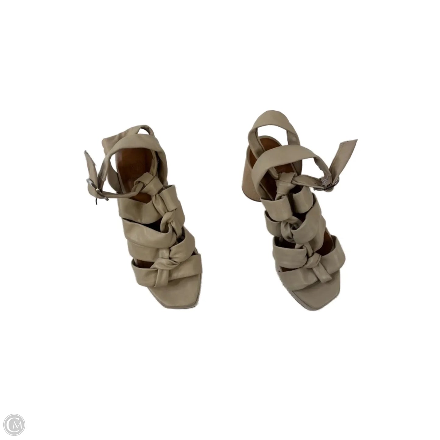Sandals Heels Block By Clothes Mentor In Taupe, Size: 6