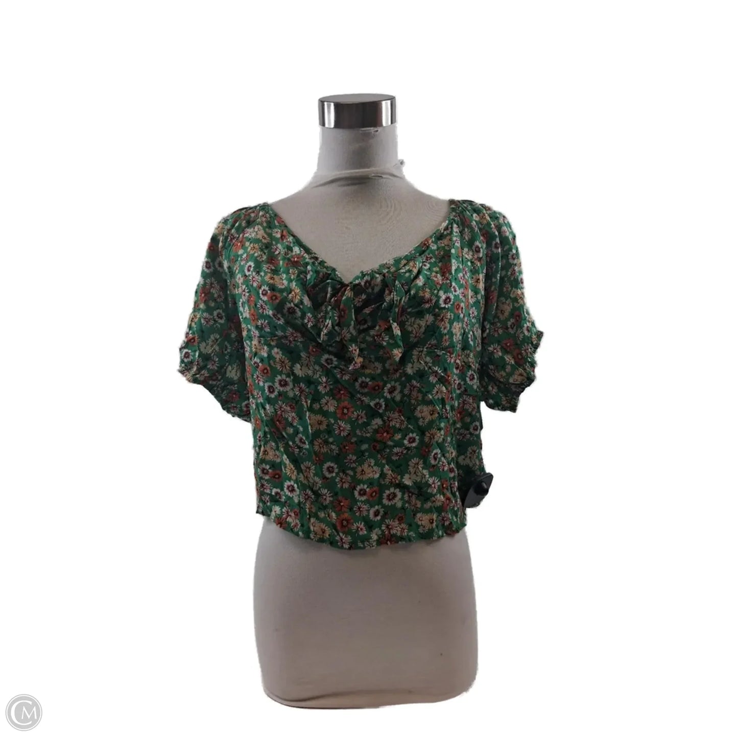 Top Short Sleeve By Mi Ami In Green & Yellow, Size: Xl