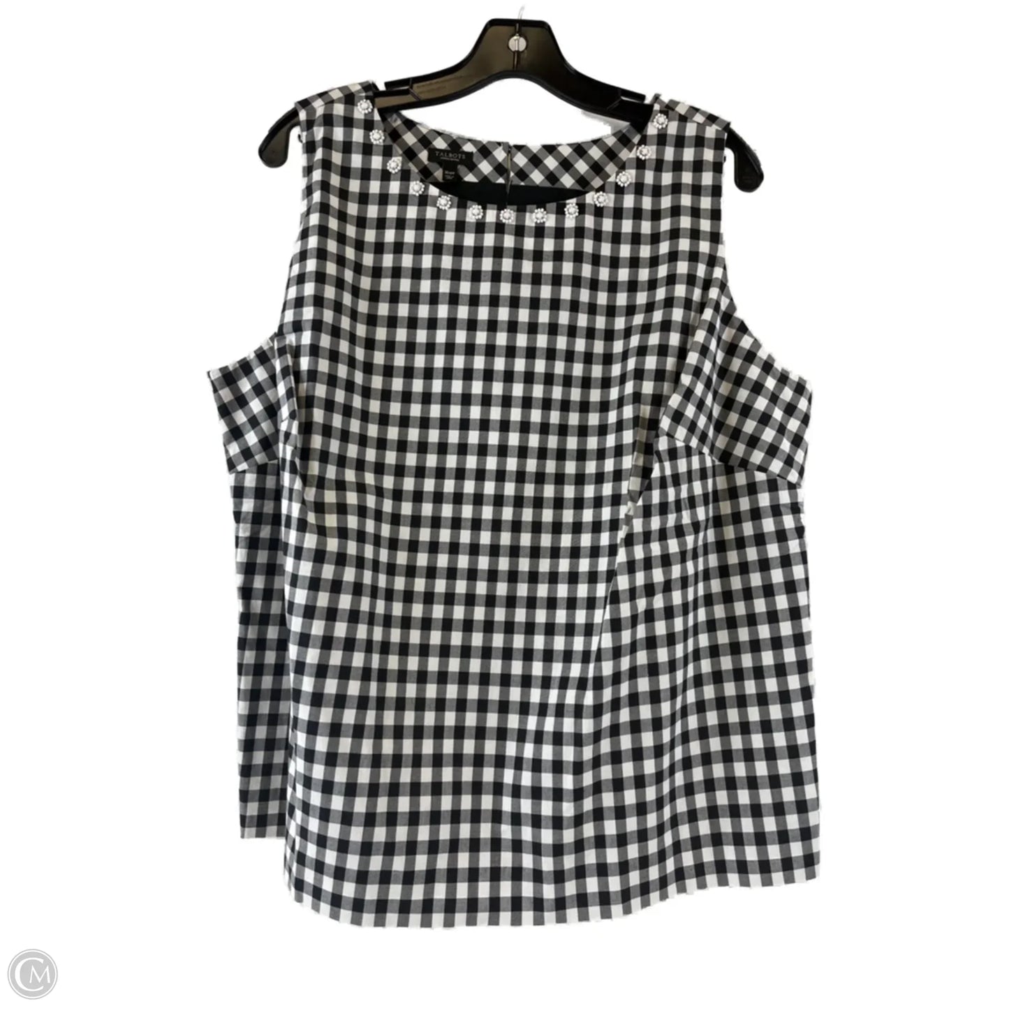Top Sleeveless By Talbots In Black & White, Size: Xlp